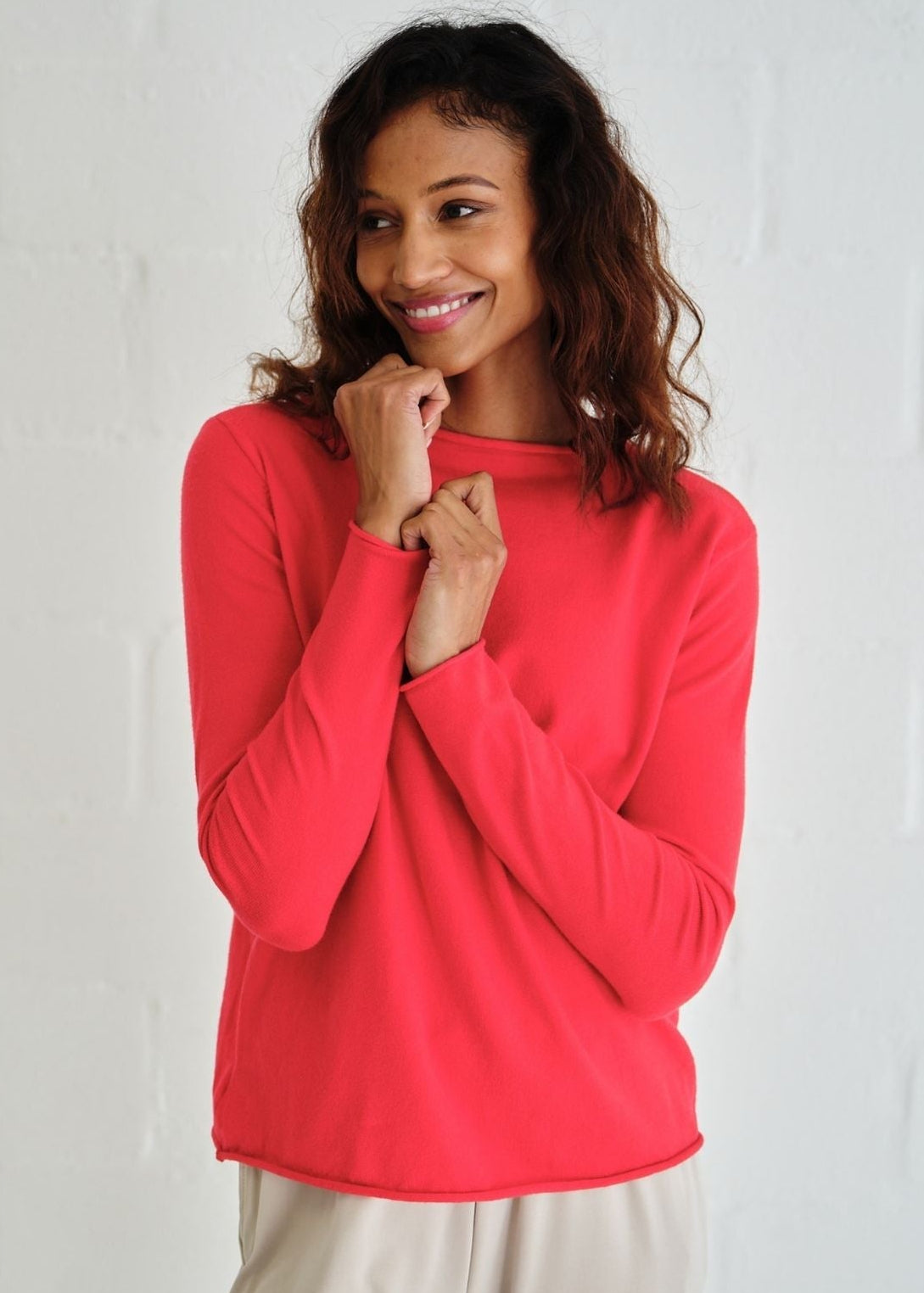 View our Milan Classic Funnel Neck Top In Red - by Tribute Store