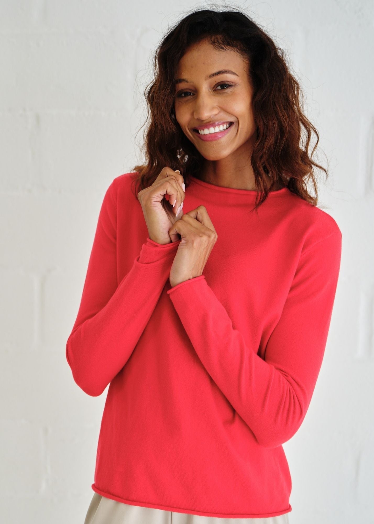 View our Milan Classic Funnel Neck Top In Red - by Tribute Store