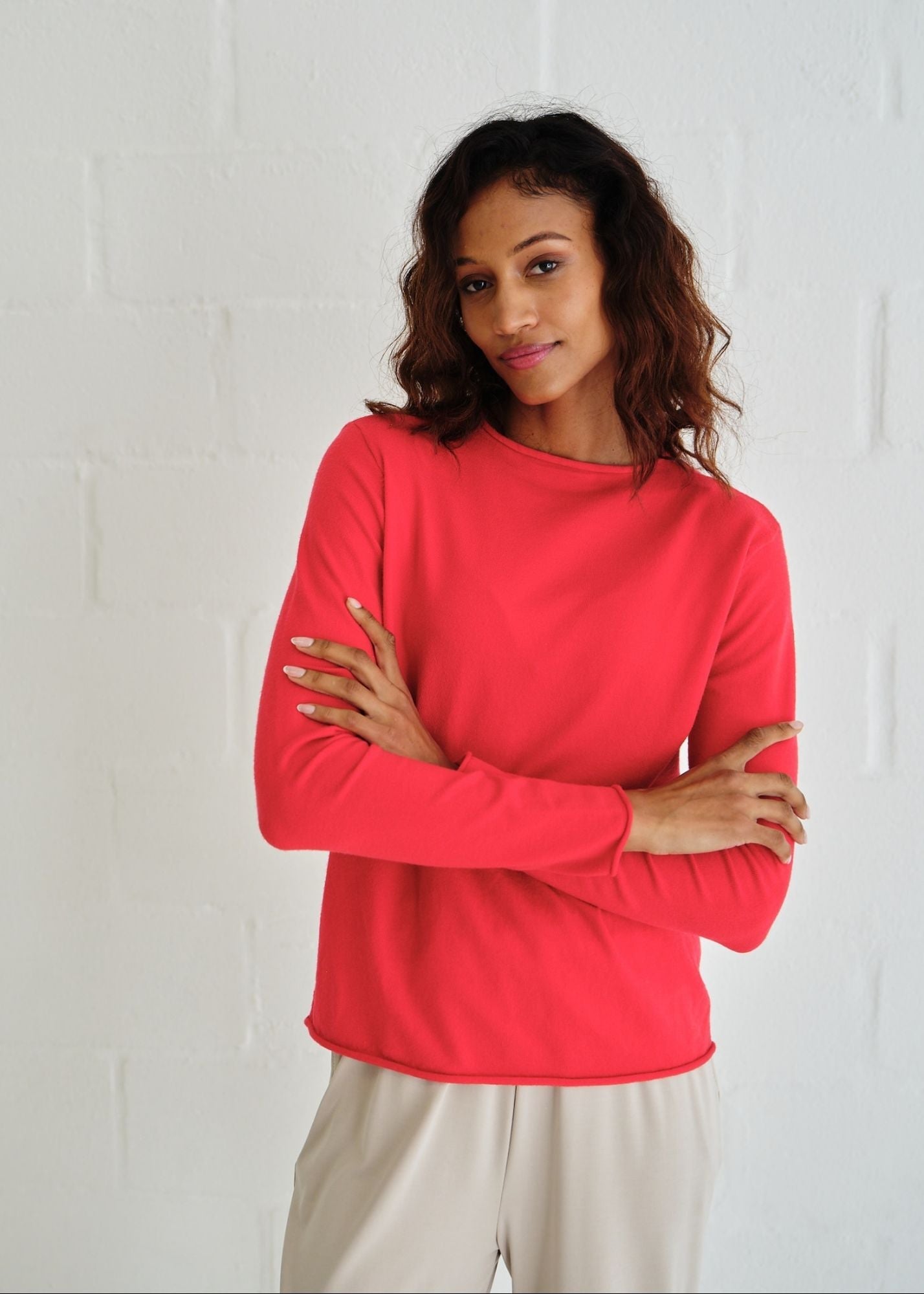 View our Milan Classic Funnel Neck Top In Red - by Tribute Store