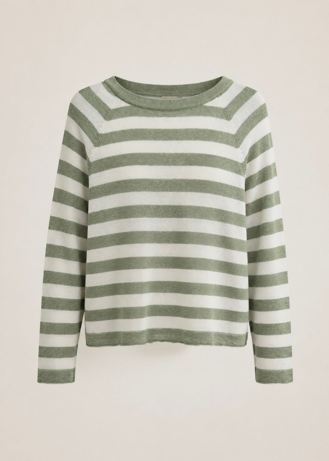View our Montauk Stripe Cotton Knit in Khaki & Ivory - by Tribute Store