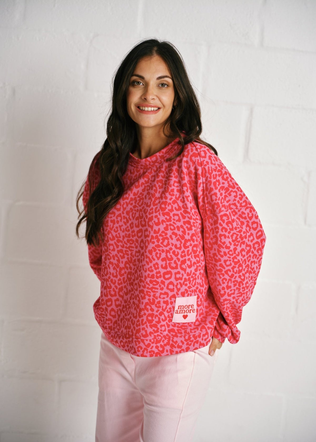 View our More Amore Leopard Sweat In Pink - by Tribute Store