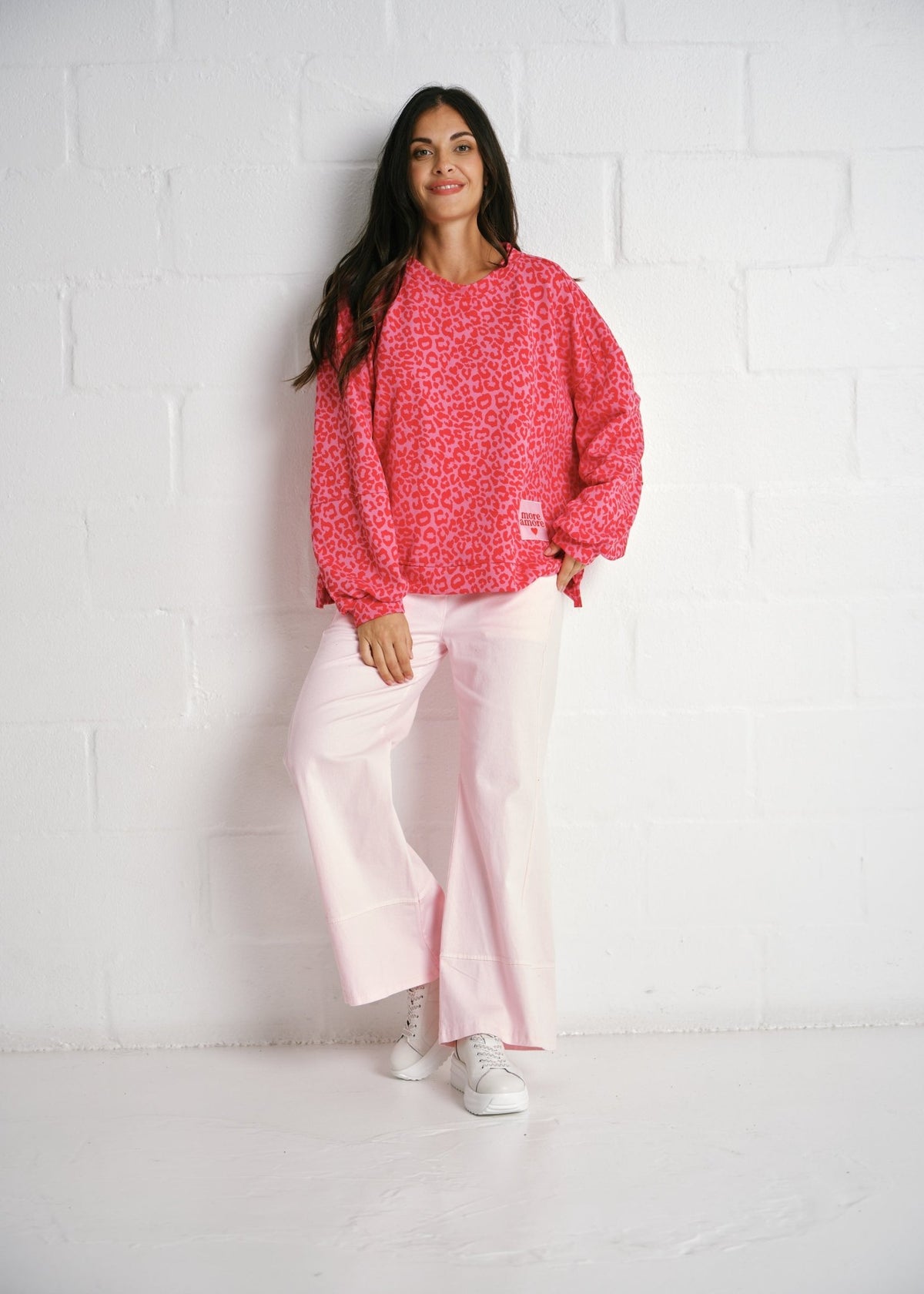 View our More Amore Leopard Sweat In Pink - by Tribute Store
