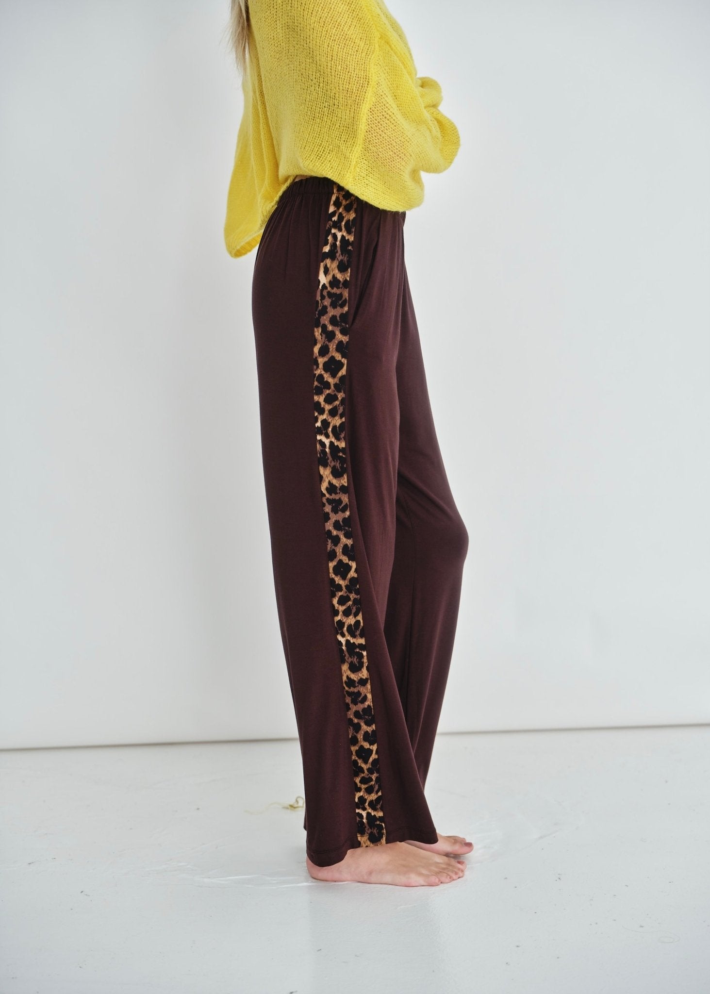 View our Nikita Styled Pants With Animal Contrast In Chocolate - by Tribute Store