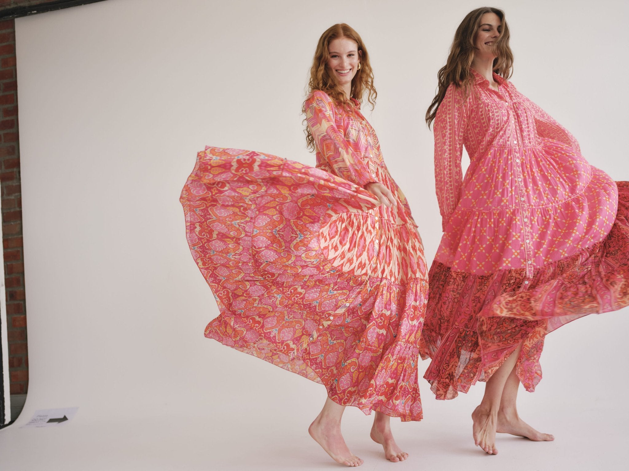 View our Olsen Cotton Long Sleeved Maxi Dress With Pink And Orange Floral - by Tribute Store