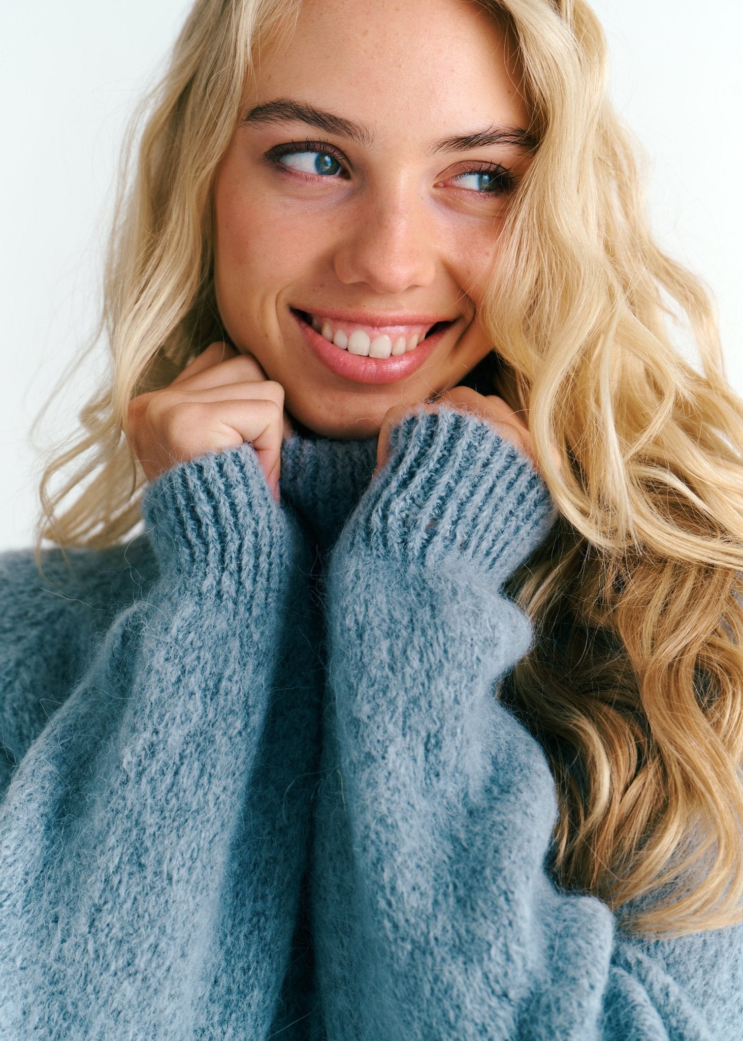 View our Oslo Oversized Polo Neck Knit In Grey - by Tribute Store