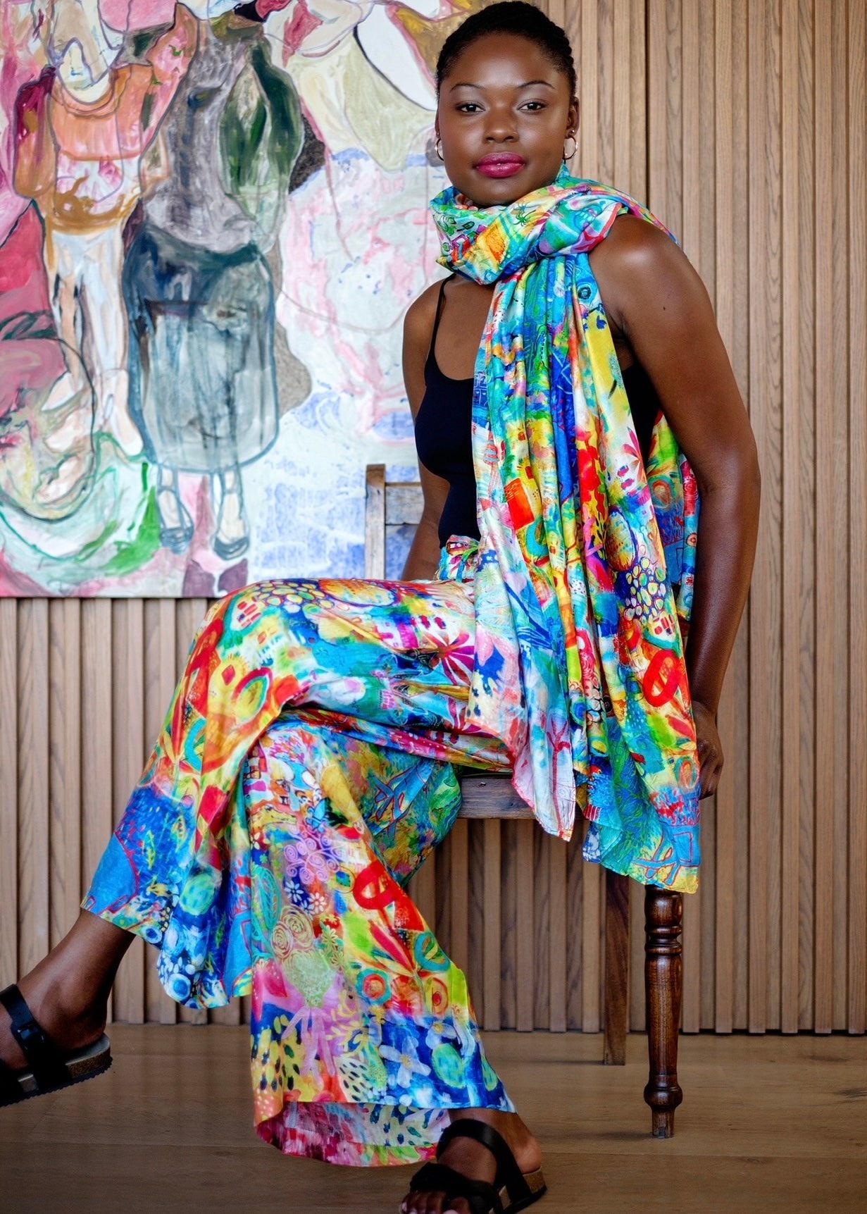 View our Palazzo Pants In Yellow Kaleidoscope - by Tribute Store