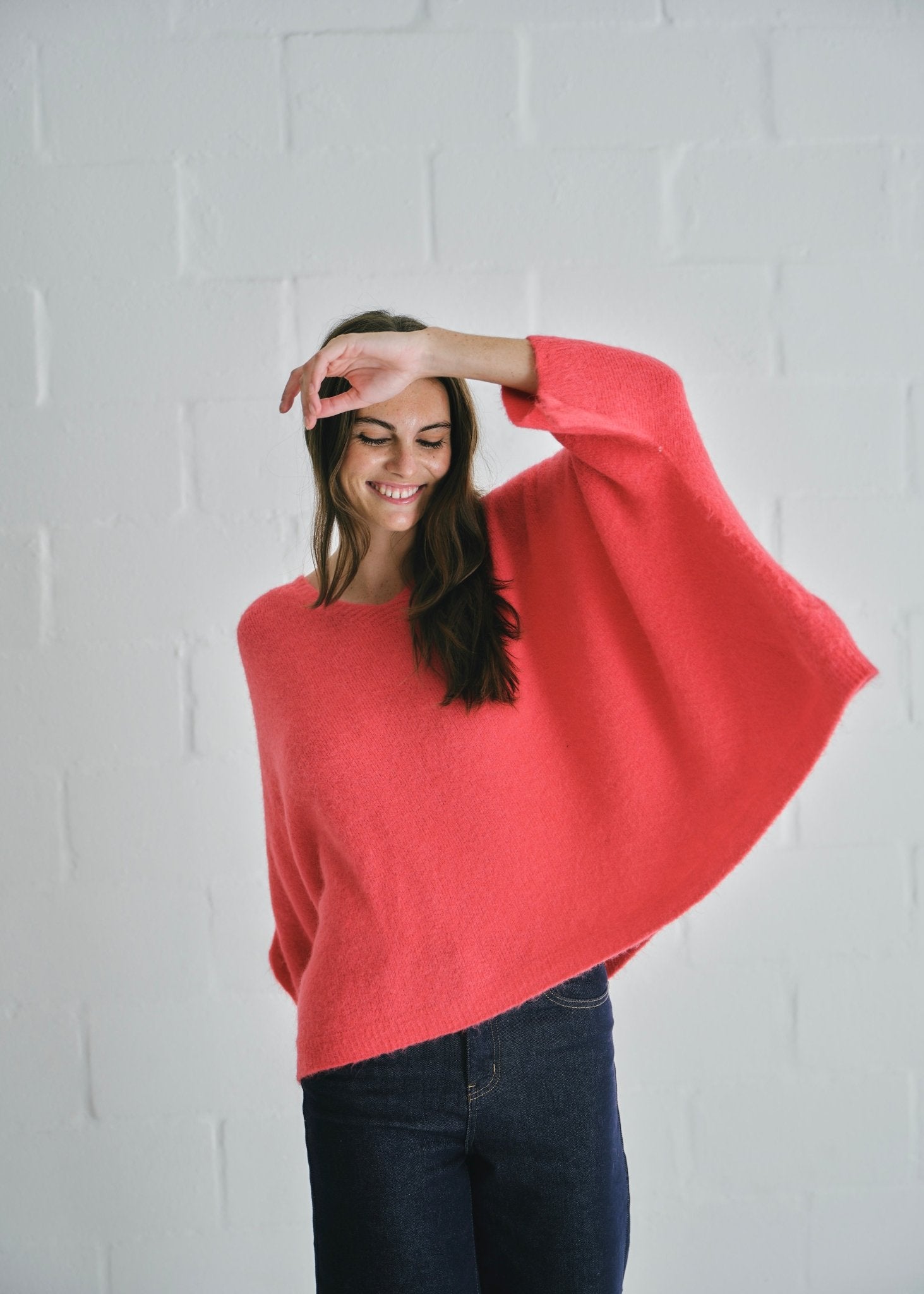 View our Palermo Italian Batwing Knit In Coral - by Tribute Store