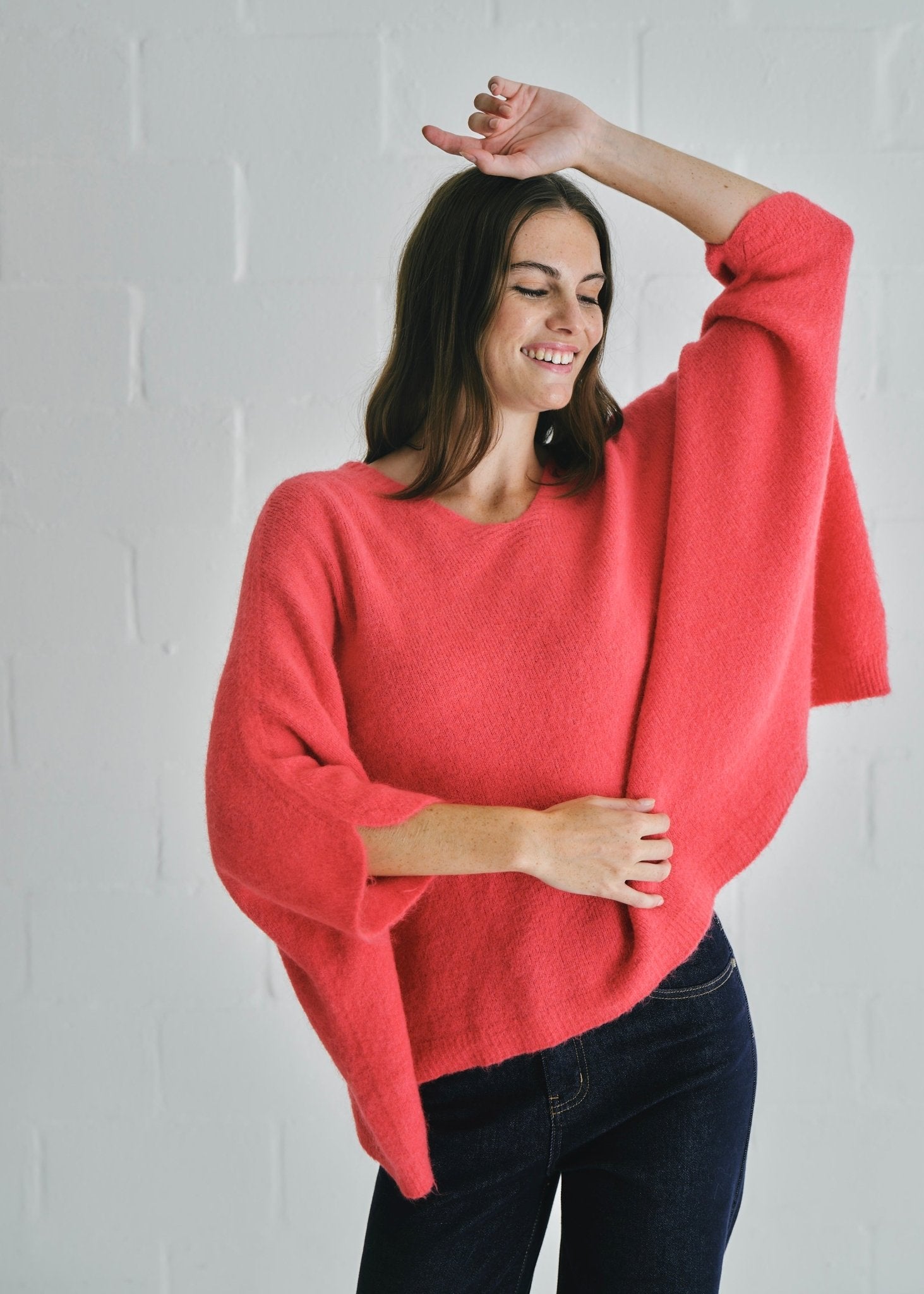 View our Palermo Italian Batwing Knit In Coral - by Tribute Store