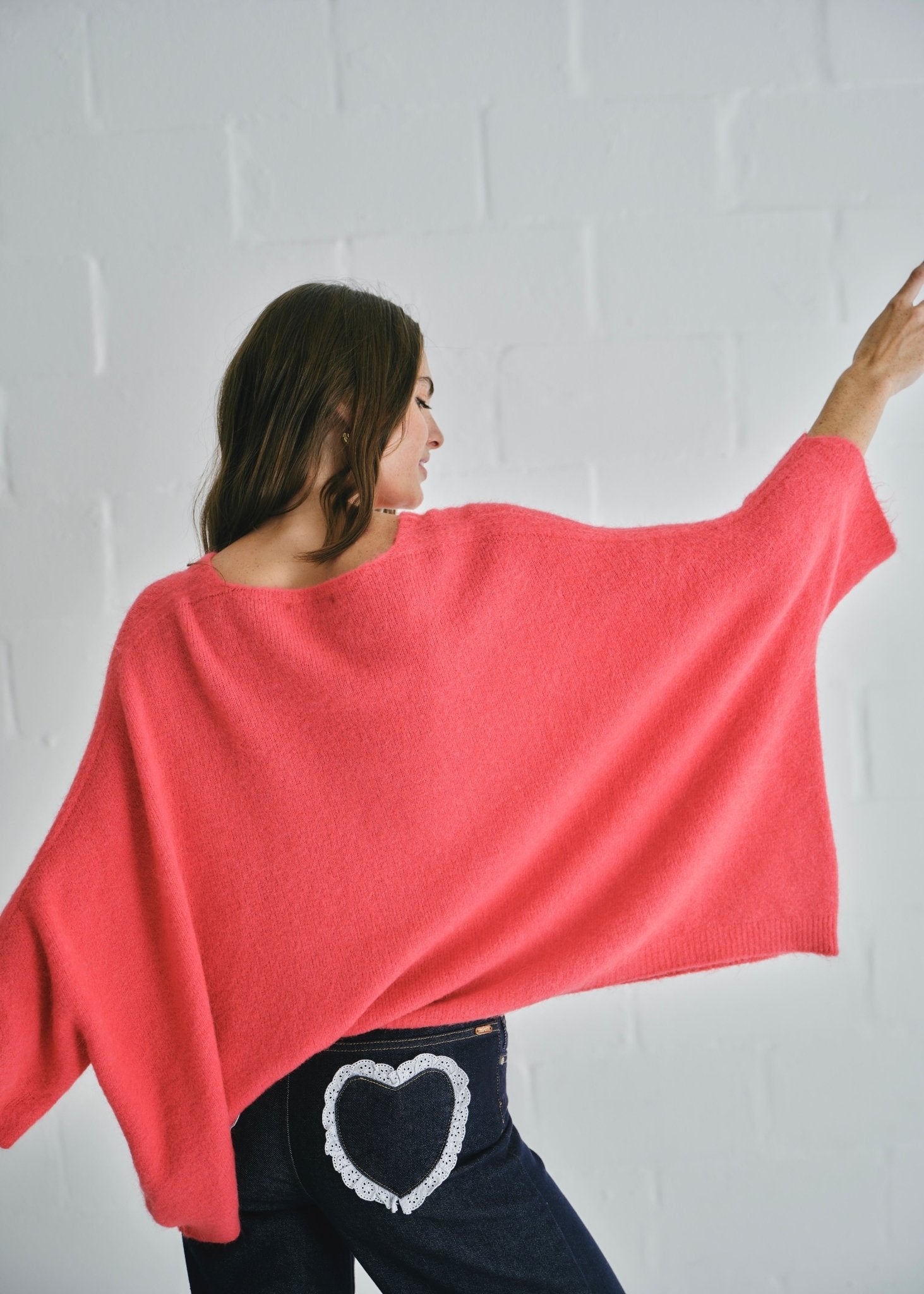 View our Palermo Italian Batwing Knit In Coral - by Tribute Store