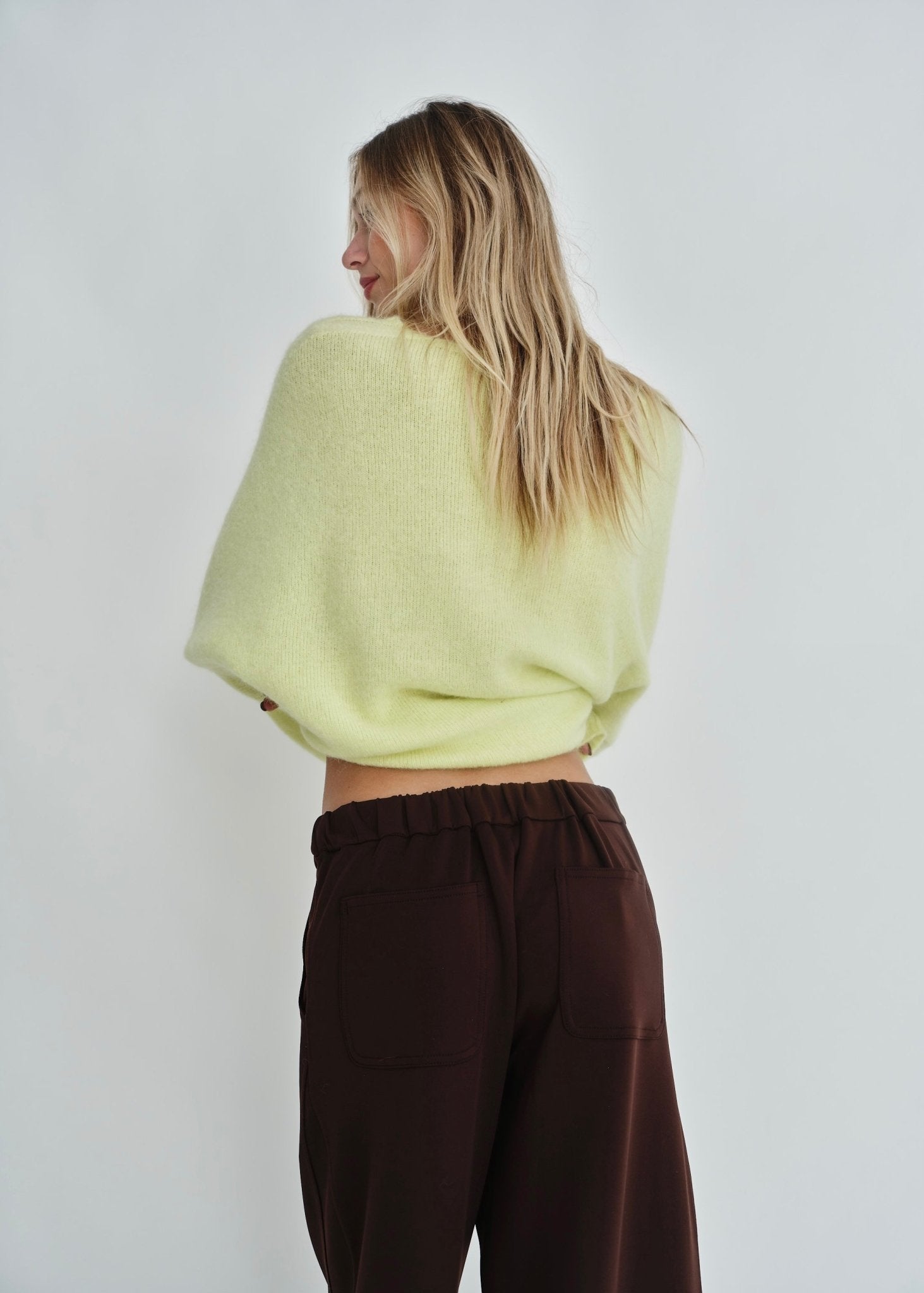 View our Palermo Oversized Italian Batwing V Neck Knit In Sunshine Yellow - by Tribute Store