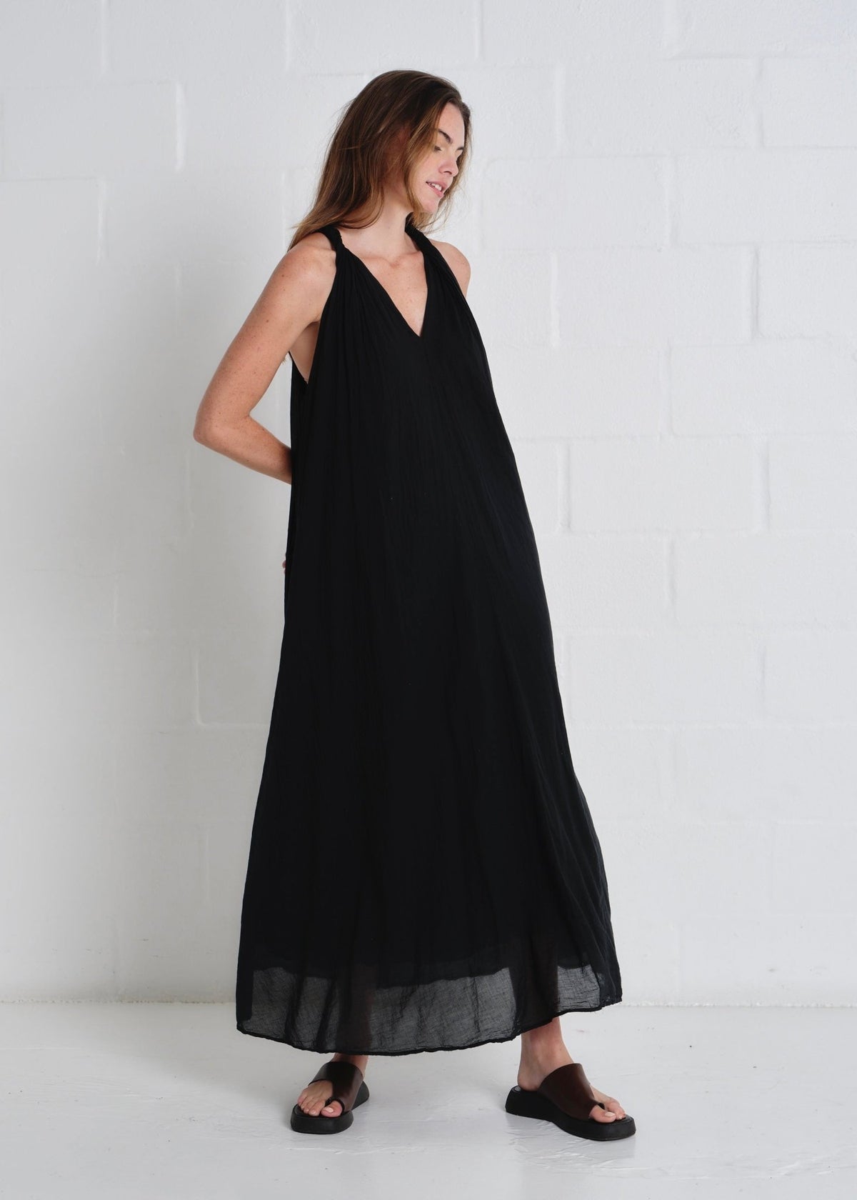 View our Panama Twisted Shoulder Maxi In Black - by Tribute Store