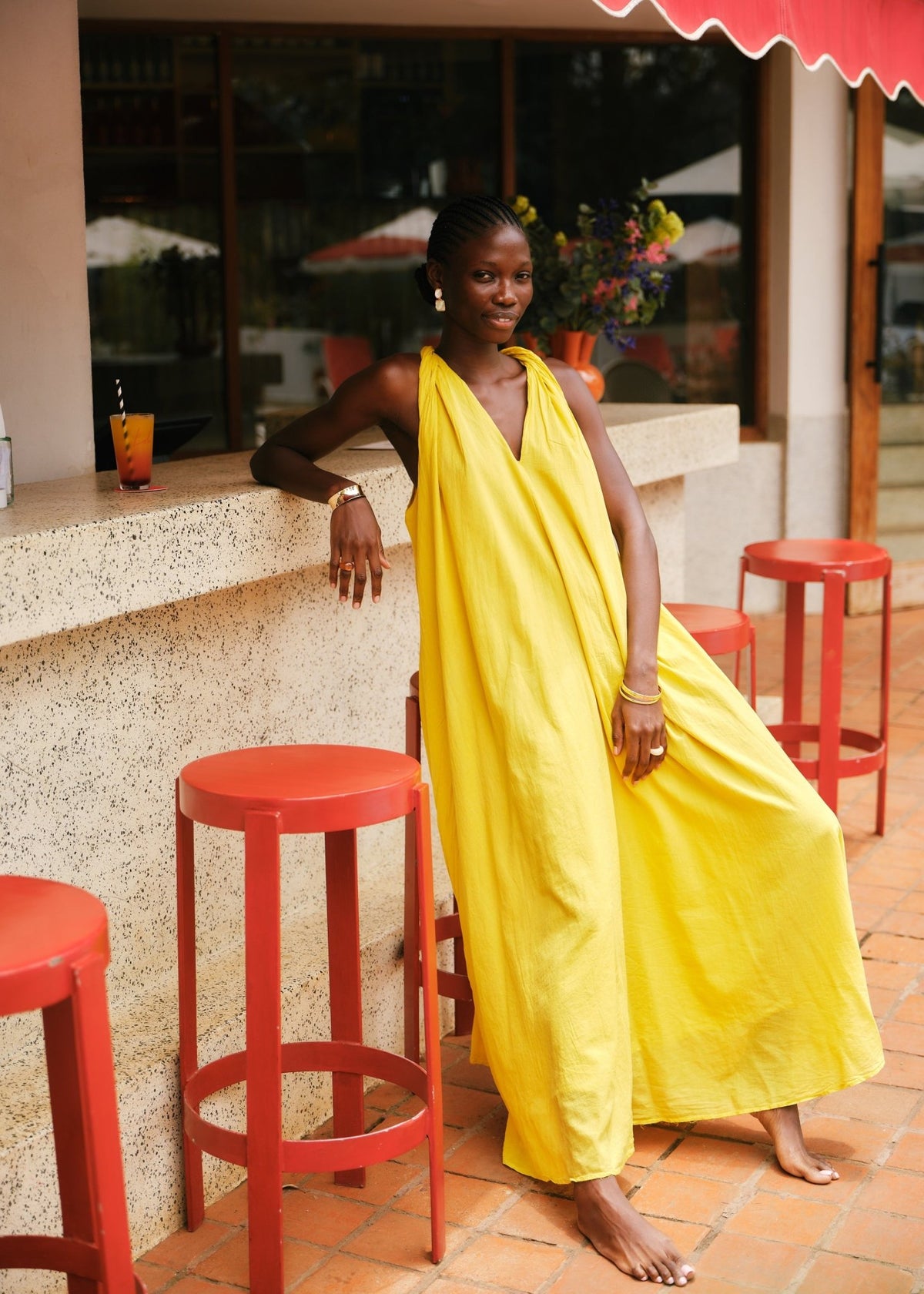 View our Panama Twisted Shoulder Maxi In Mustard - by Tribute Store