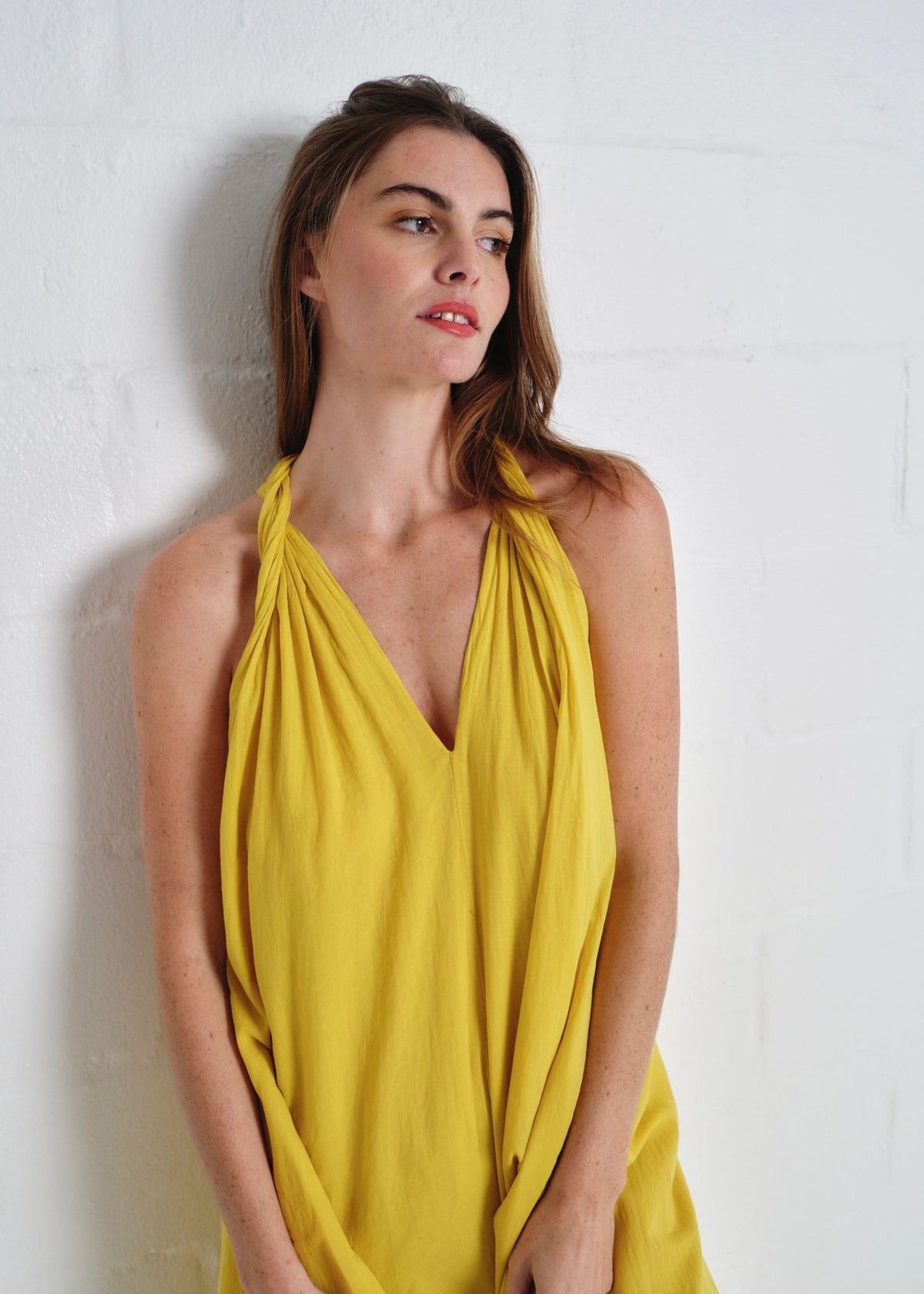 View our Panama Twisted Shoulder Maxi In Mustard - by Tribute Store
