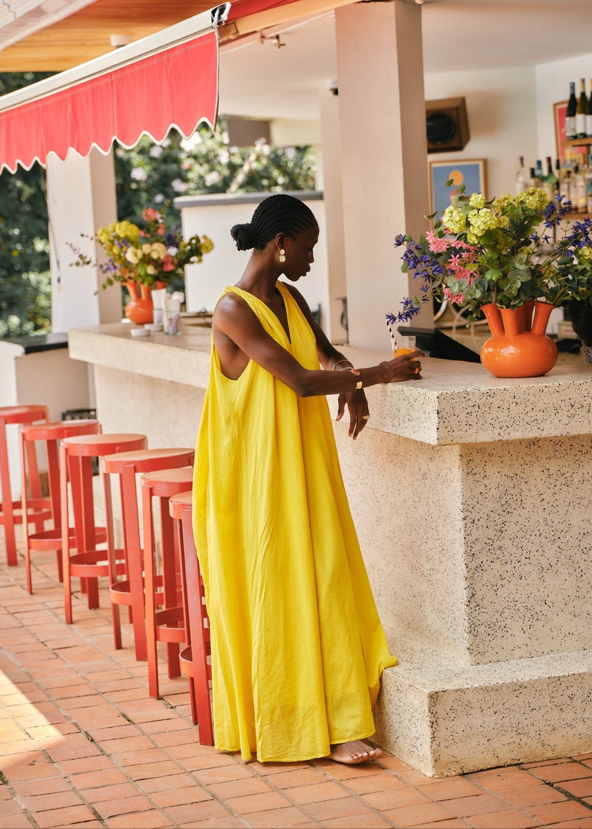 View our Panama Twisted Shoulder Maxi In Mustard - by Tribute Store