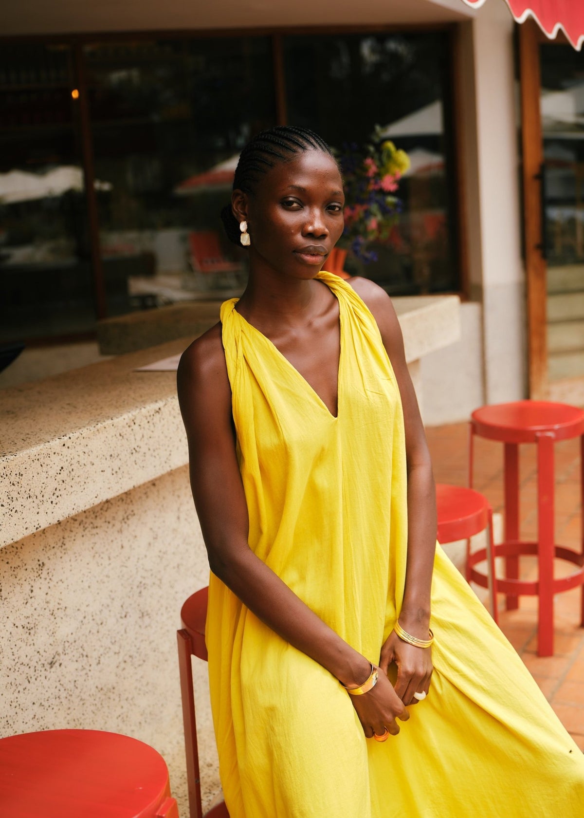 View our Panama Twisted Shoulder Maxi In Mustard - by Tribute Store