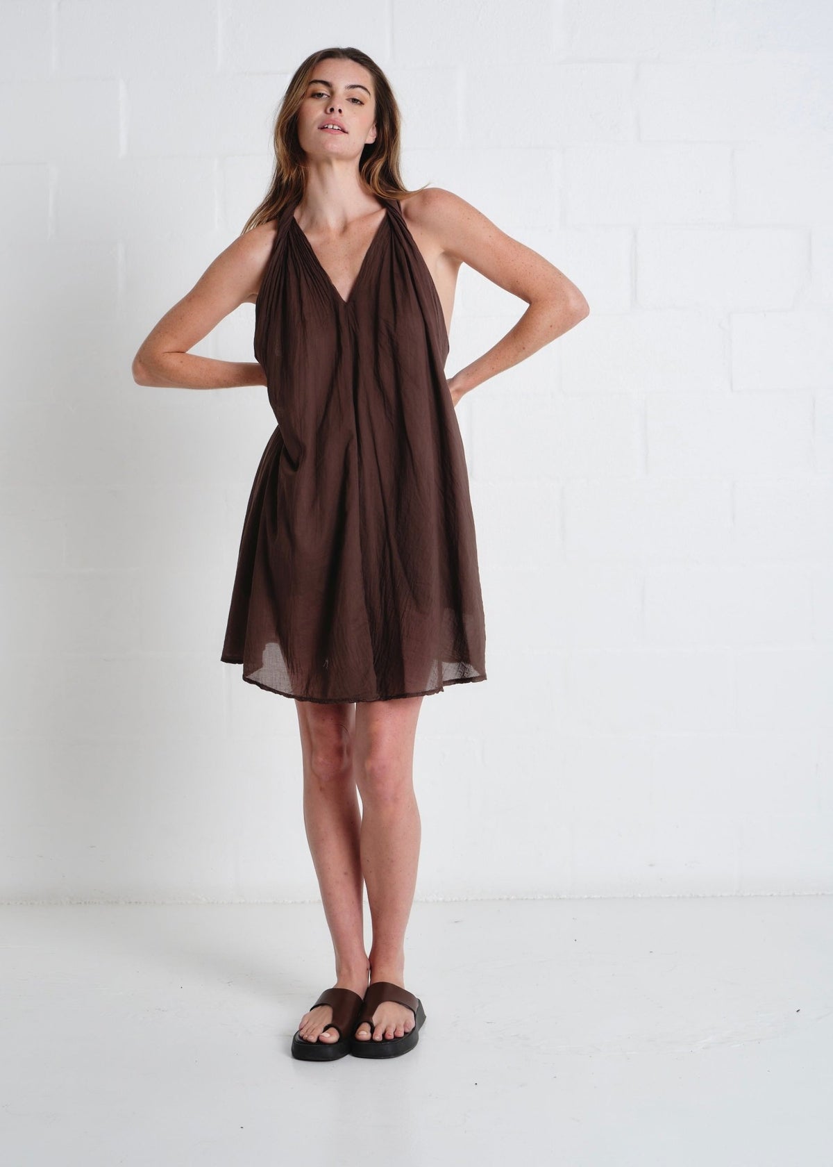 View our Panama Twisted Shoulder Short In Chocolate - by Tribute Store