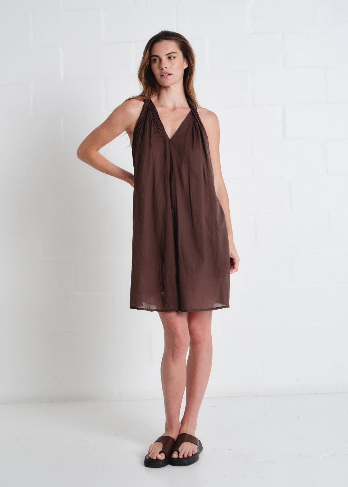 View our Panama Twisted Shoulder Short In Chocolate - by Tribute Store