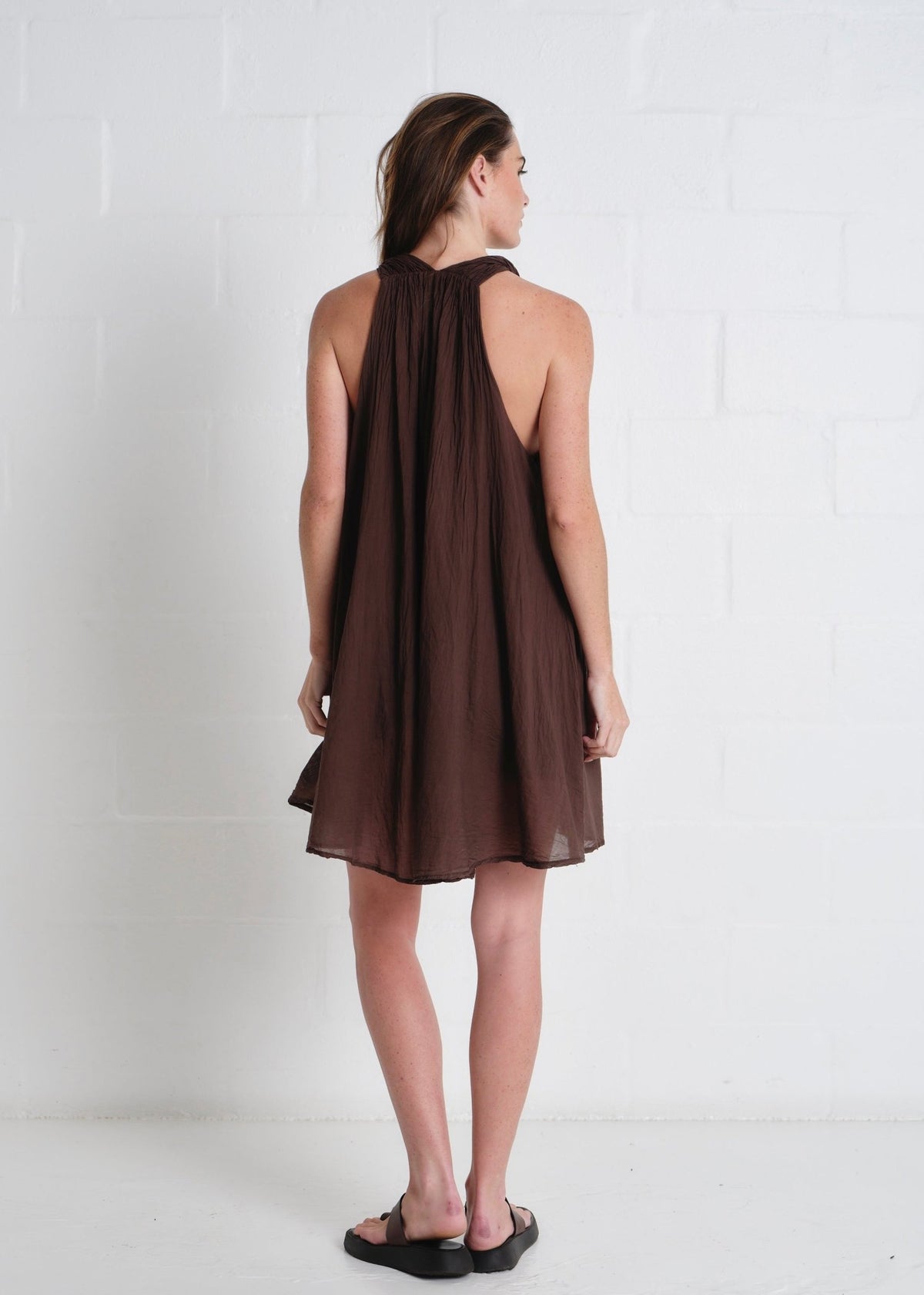 View our Panama Twisted Shoulder Short In Chocolate - by Tribute Store