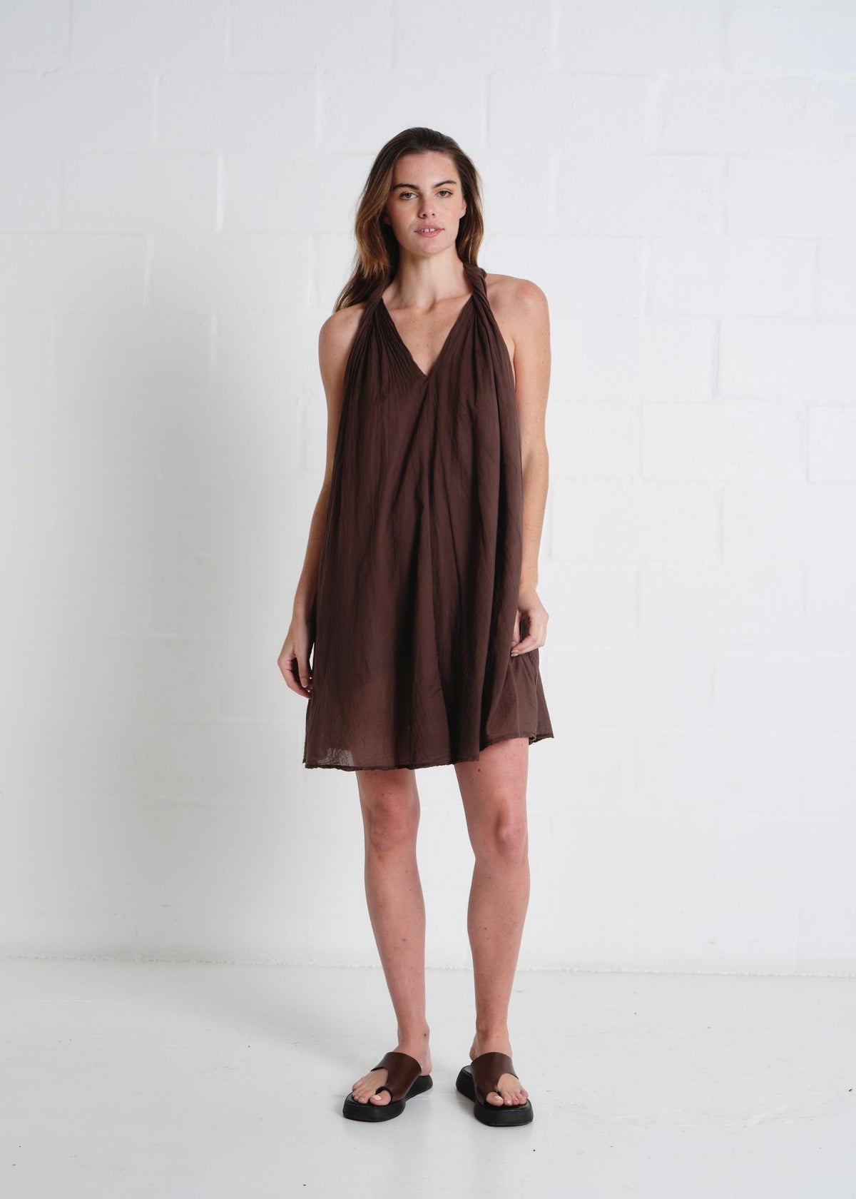 View our Panama Twisted Shoulder Short In Chocolate - by Tribute Store