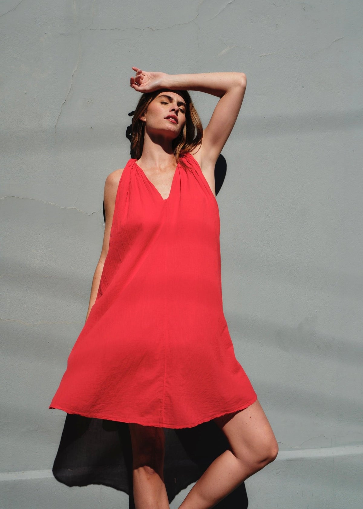 View our Panama Twisted Shoulder Short In Red - by Tribute Store