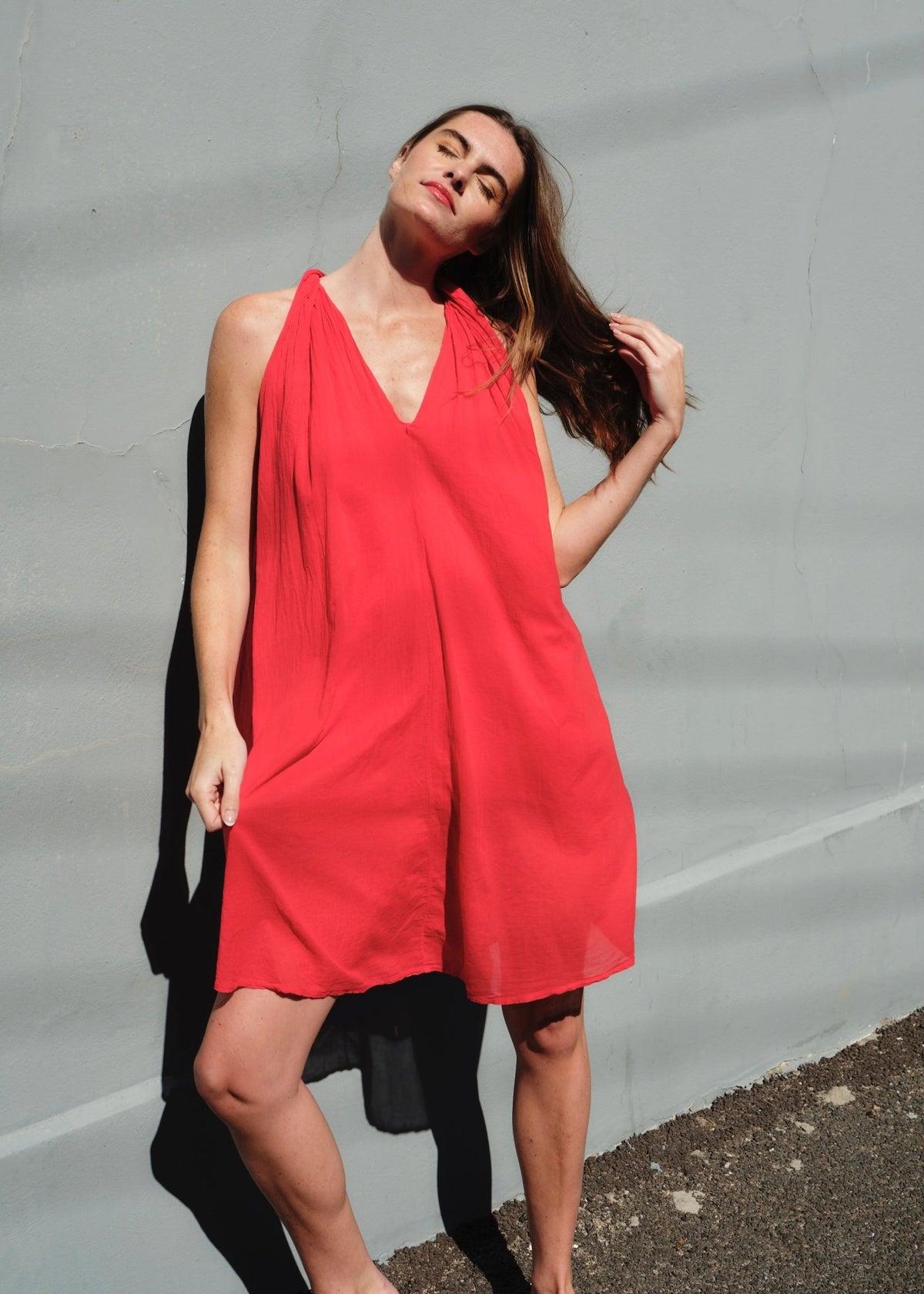 View our Panama Twisted Shoulder Short In Red - by Tribute Store