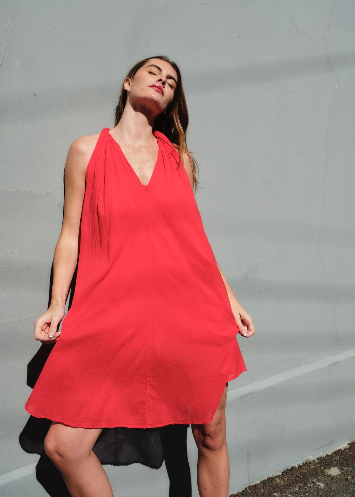 View our Panama Twisted Shoulder Short In Red - by Tribute Store