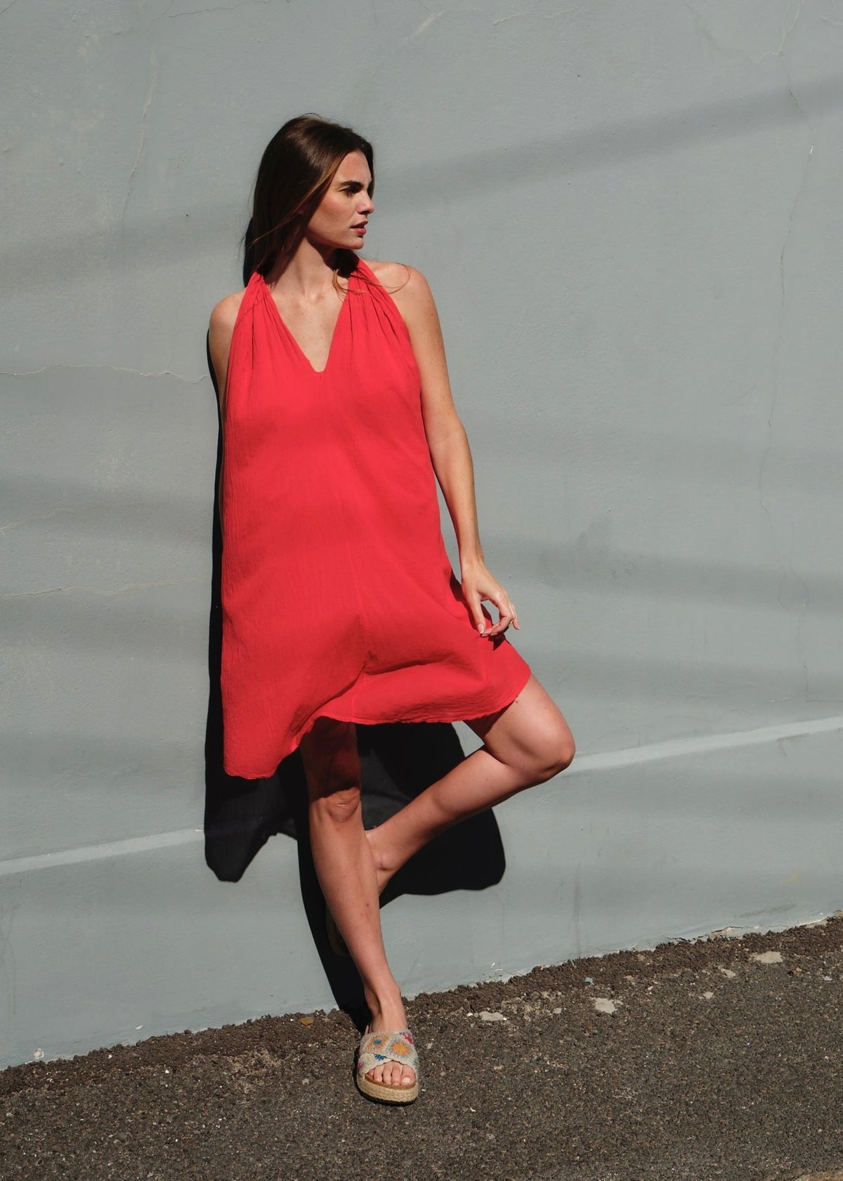 View our Panama Twisted Shoulder Short In Red - by Tribute Store