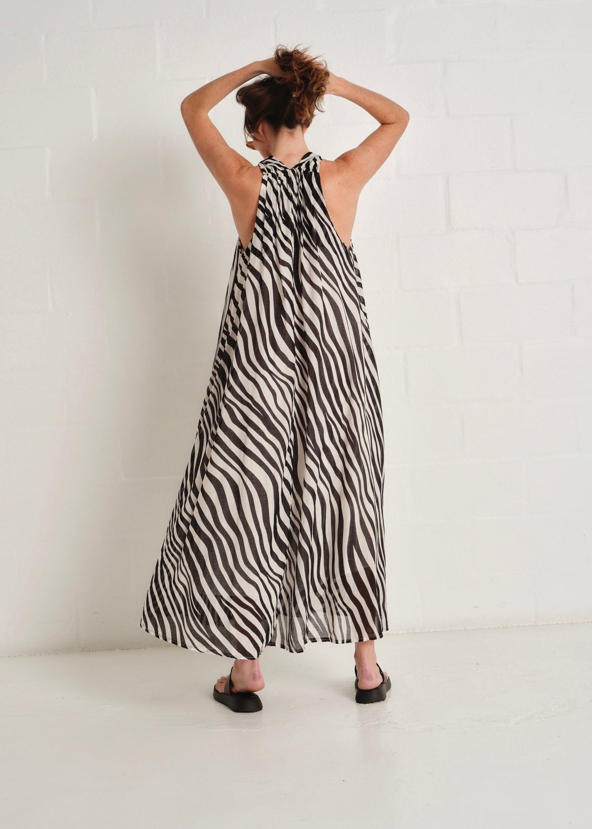 View our Panama Zebra Maxi Dress In Black And White - by Tribute Store