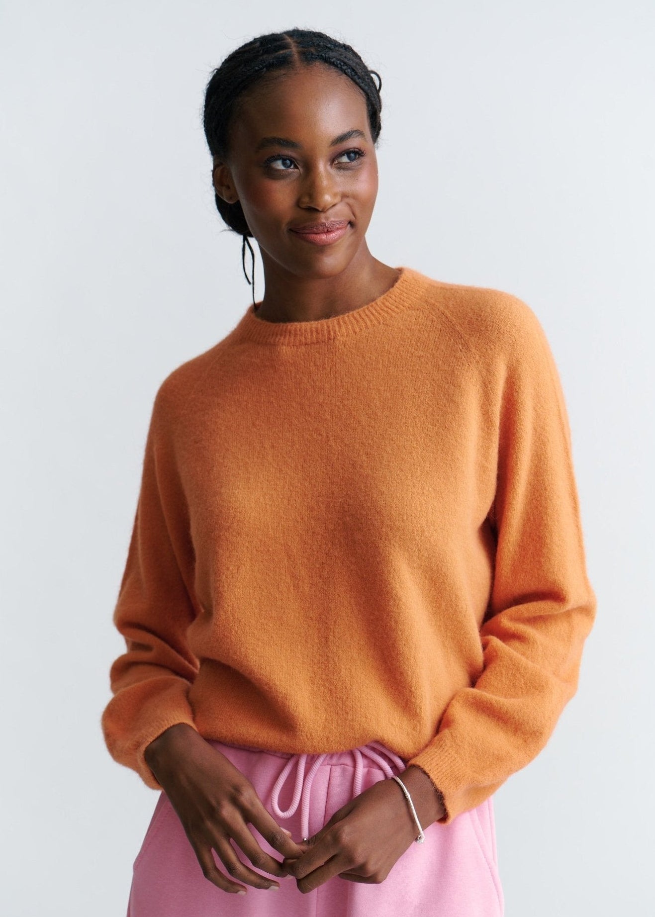 View our Pasadena Crew Neck Long Sleeve Jumper In Burnt Orange - by Tribute Store