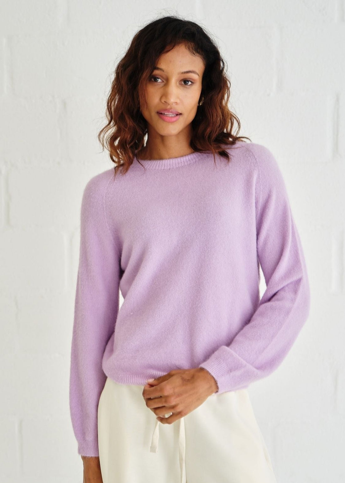 View our Pasadena Crew Neck Long Sleeve Jumper In Lilac - by Tribute Store