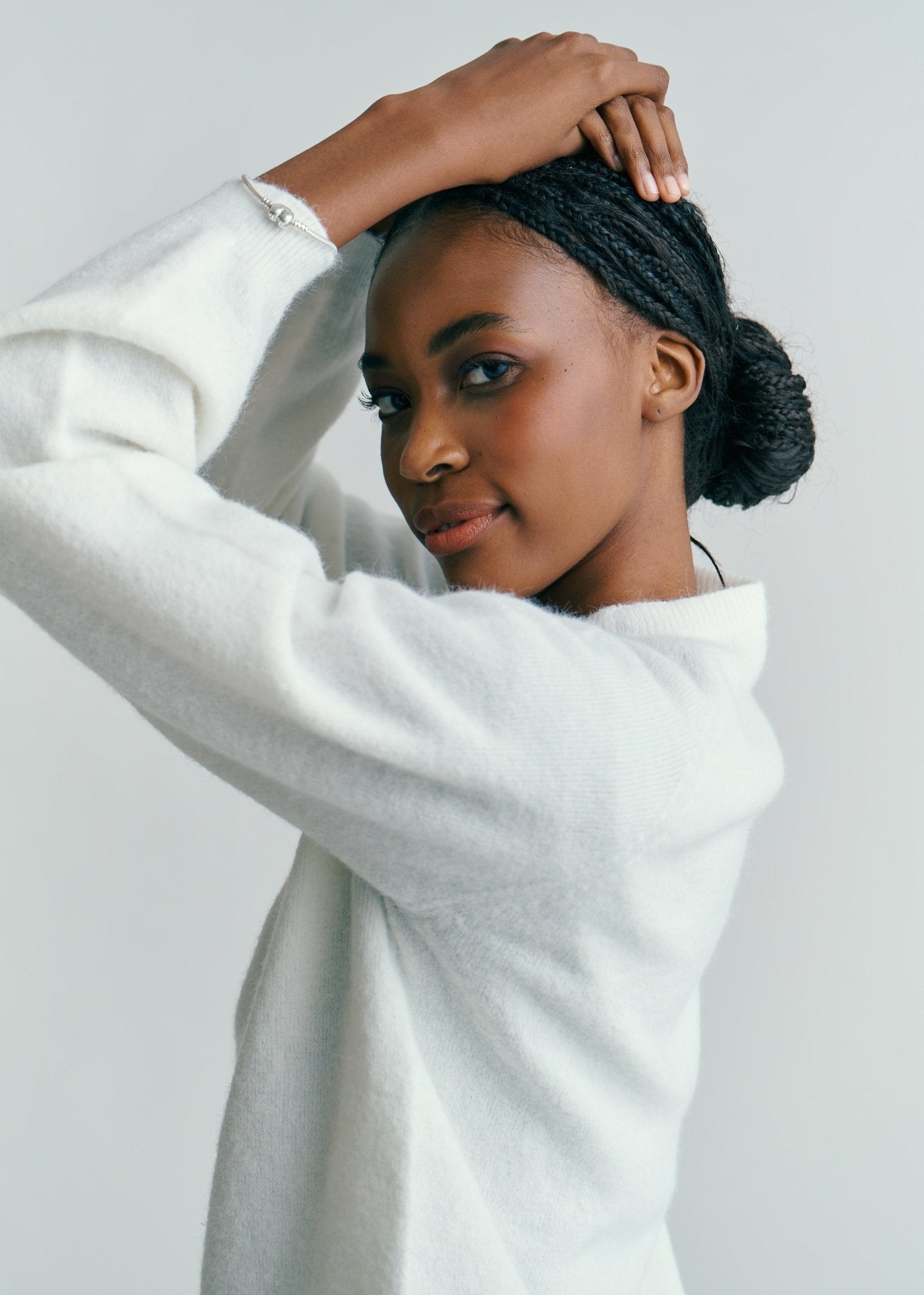 View our Pasadena Crew Neck Long Sleeve Jumper In White - by Tribute Store