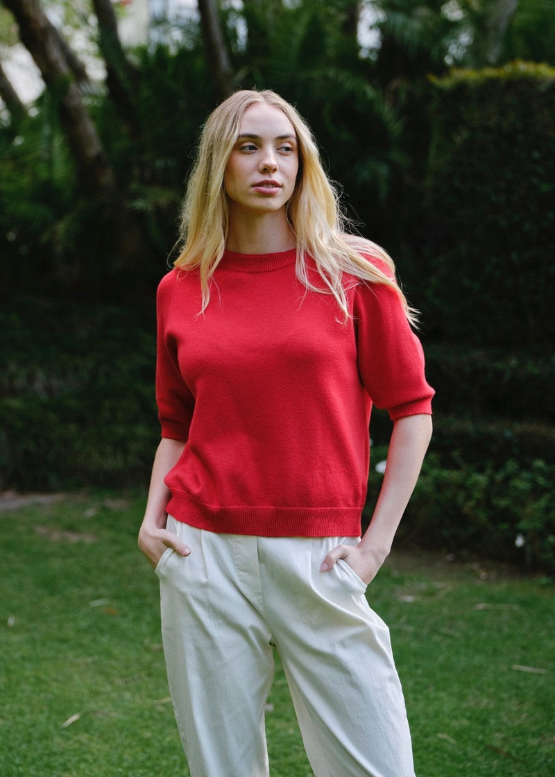 View our Piana Italian Butter Soft Knit in Coral - by Tribute Store