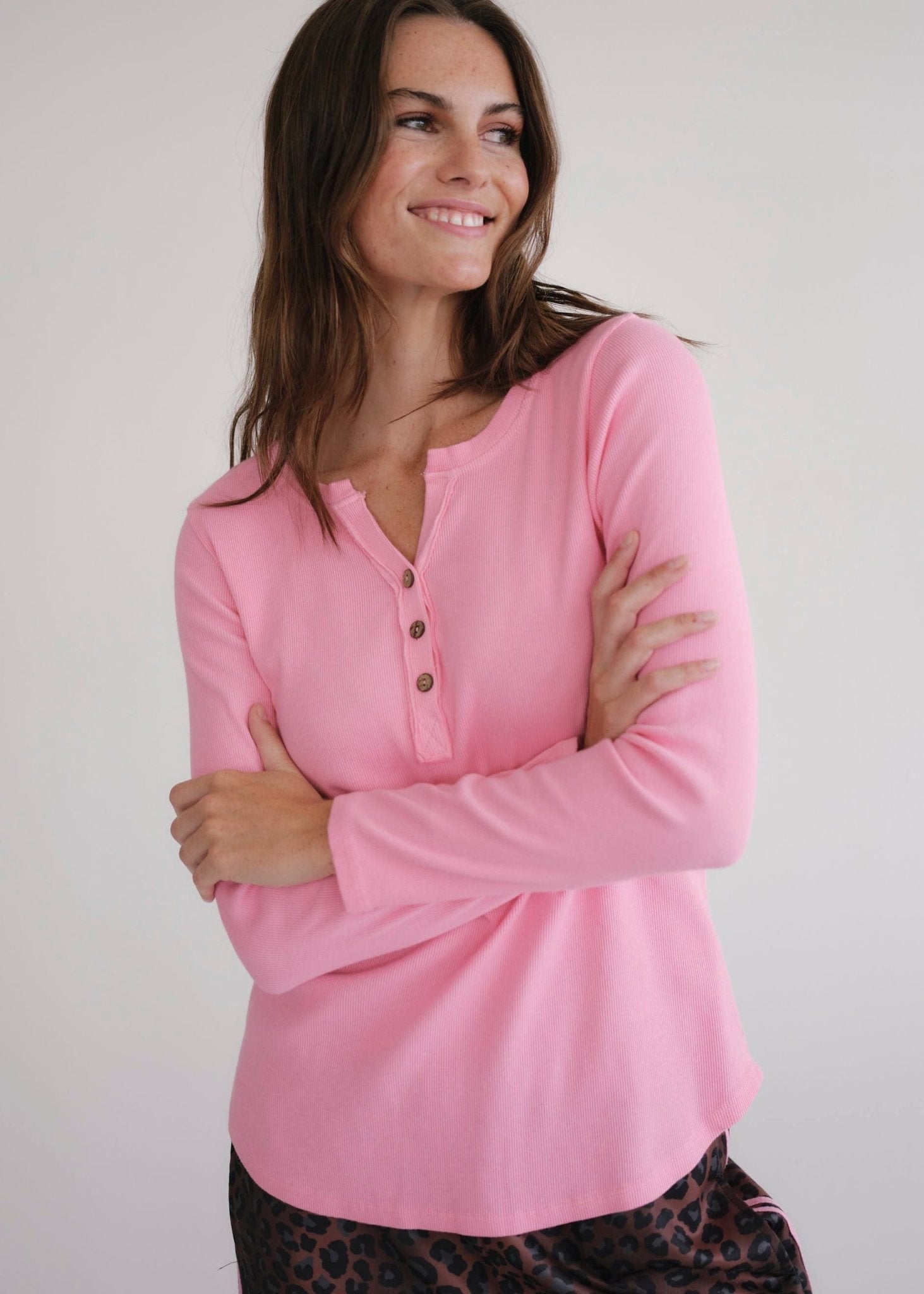 View our Pink Cotton Long Sleeved Top - by Tribute Store