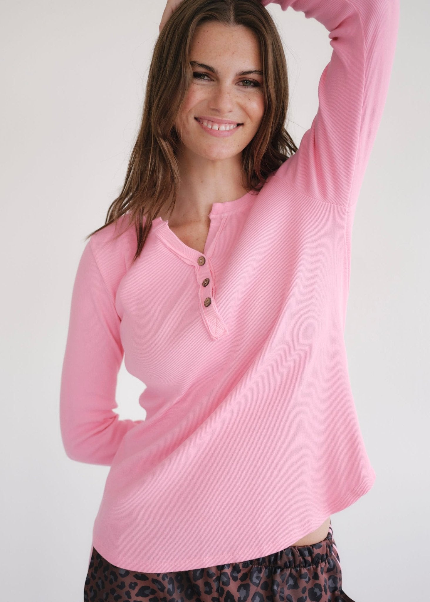 View our Pink Cotton Long Sleeved Top - by Tribute Store