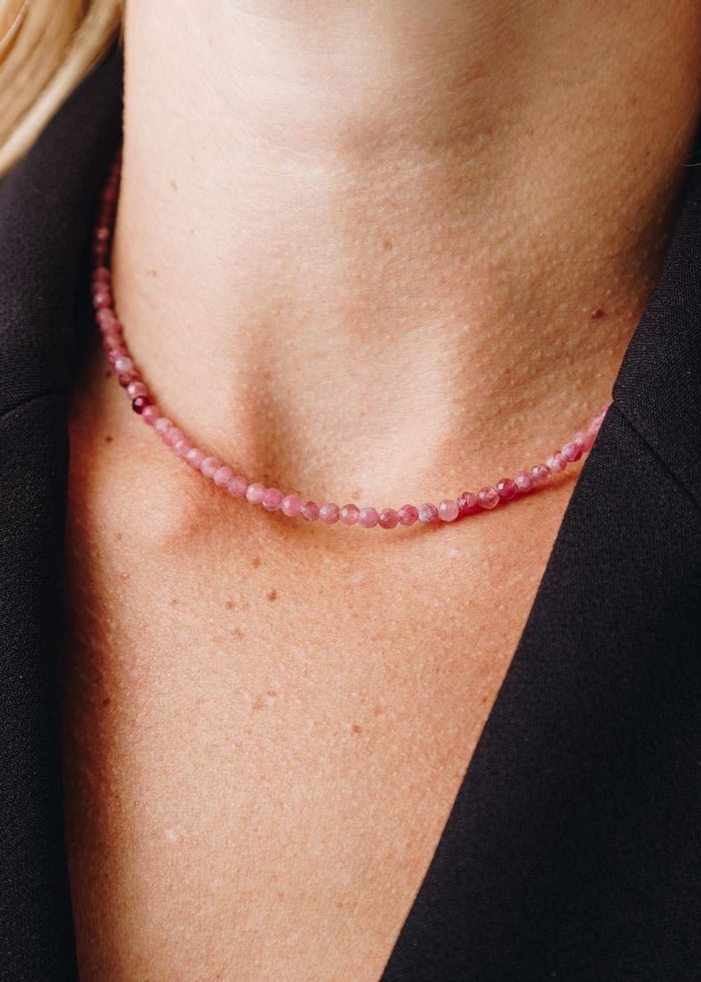 View our Pink Tourmaline Choker Necklace - by Tribute Store
