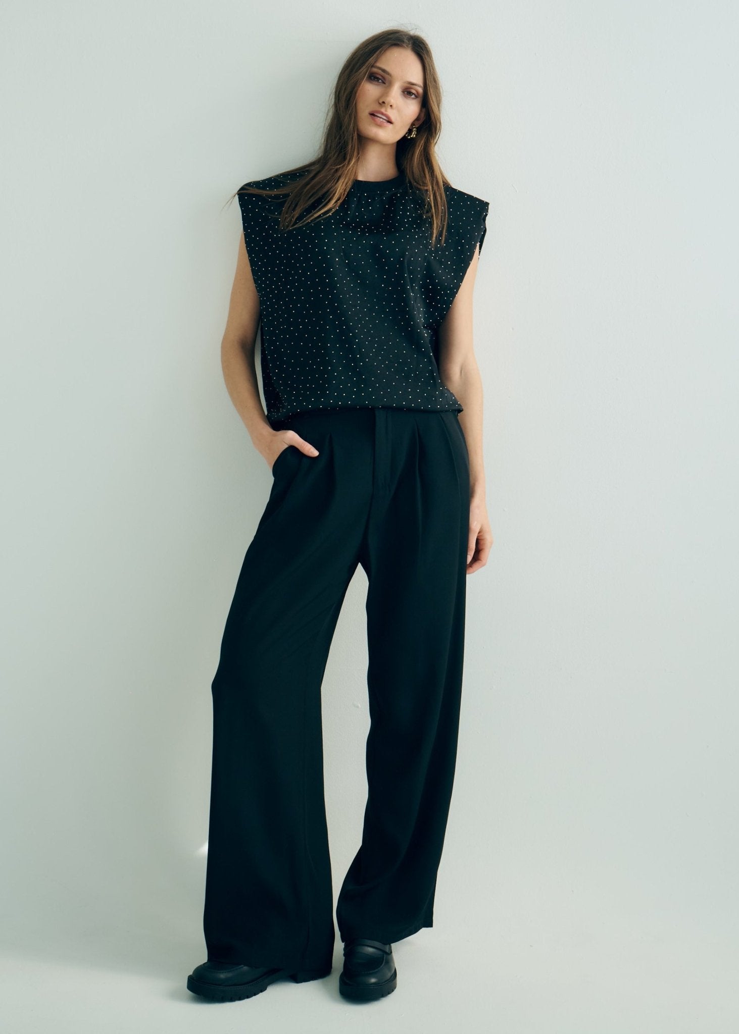 View our Pleated Trousers in Black - by Tribute Store