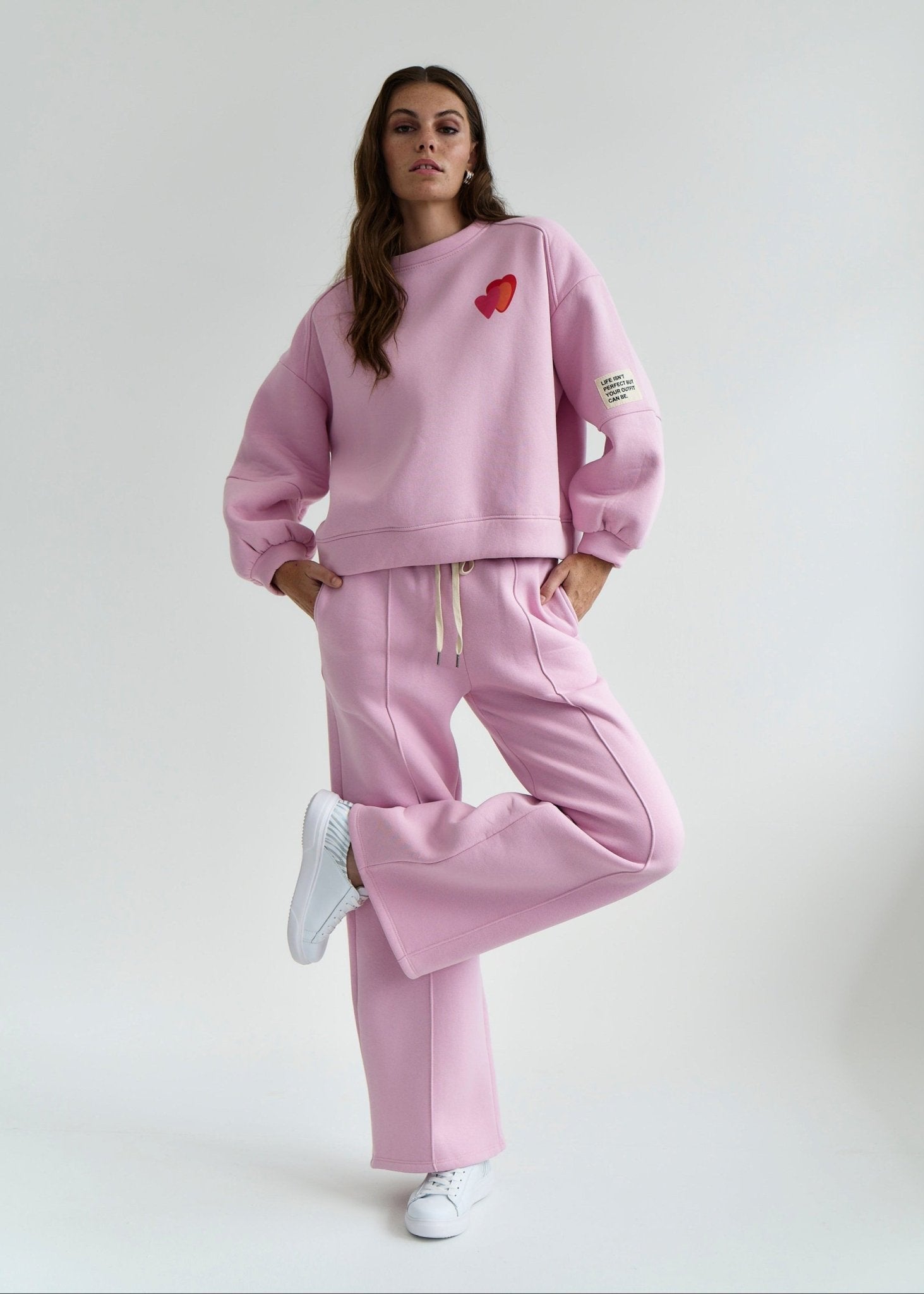 View our Positive Vibes Only Italian Track Pants in Pink - by Tribute Store