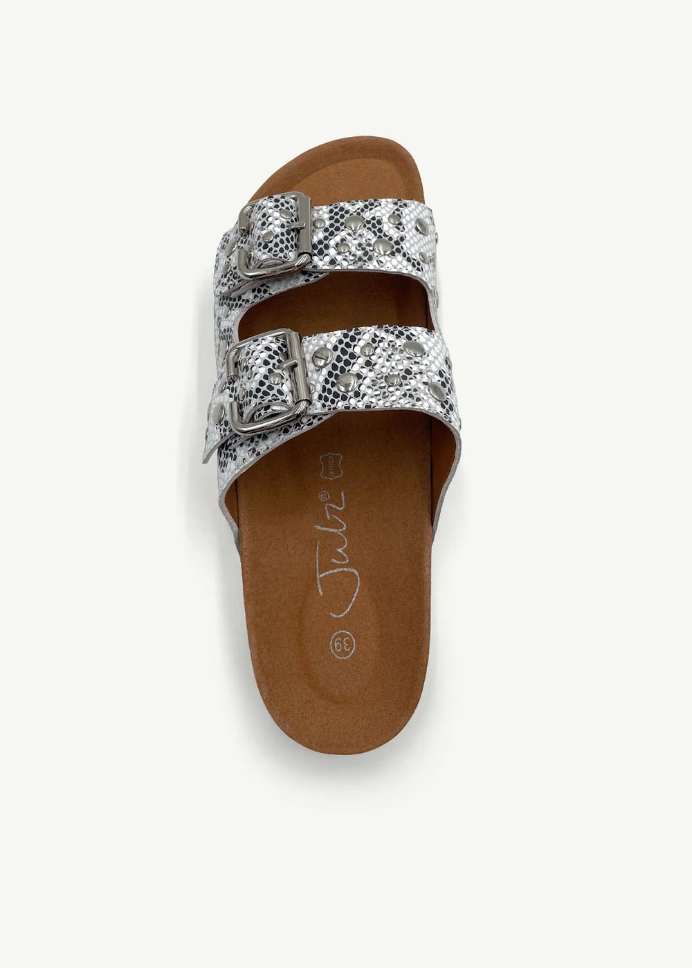 View our PRE ORDER: Hudson Sandal In Silver Snake - by Tribute Store