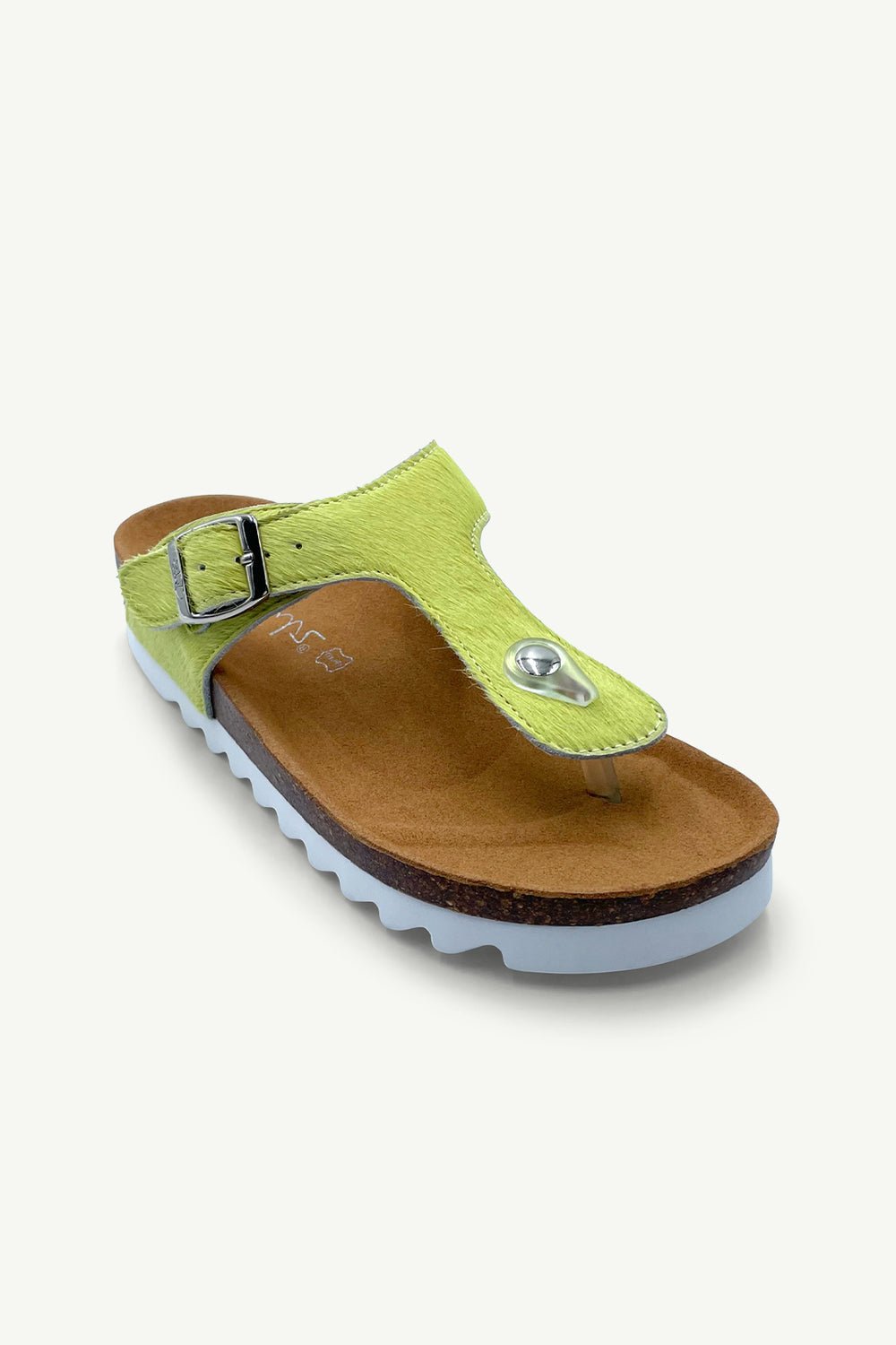 View our PRE ORDER: Julz Thong Sandal in Chartreuse - by Tribute Store