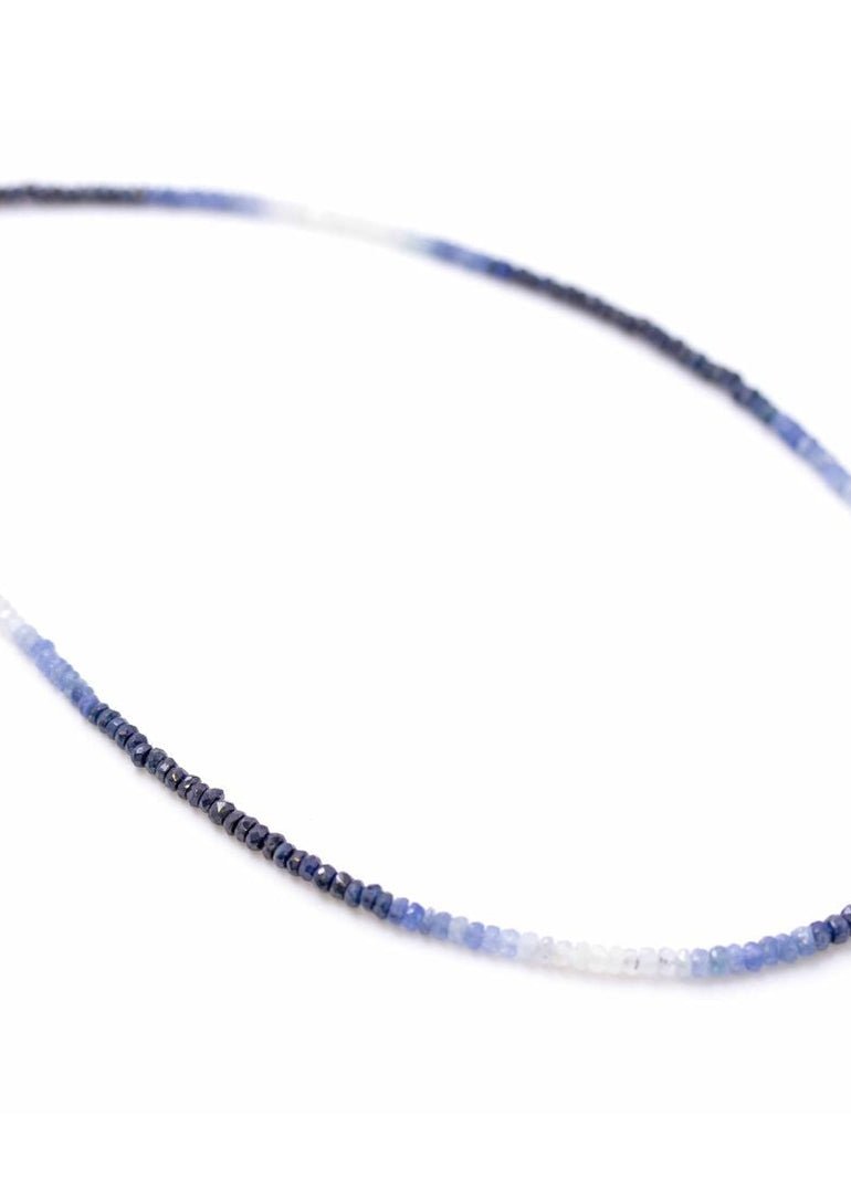 View our Sapphire Ombre button Stone Necklace - by Tribute Store