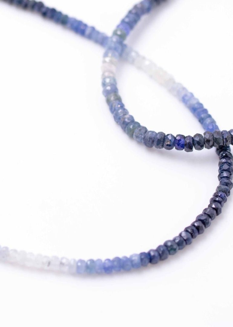 View our Sapphire Ombre button Stone Necklace - by Tribute Store