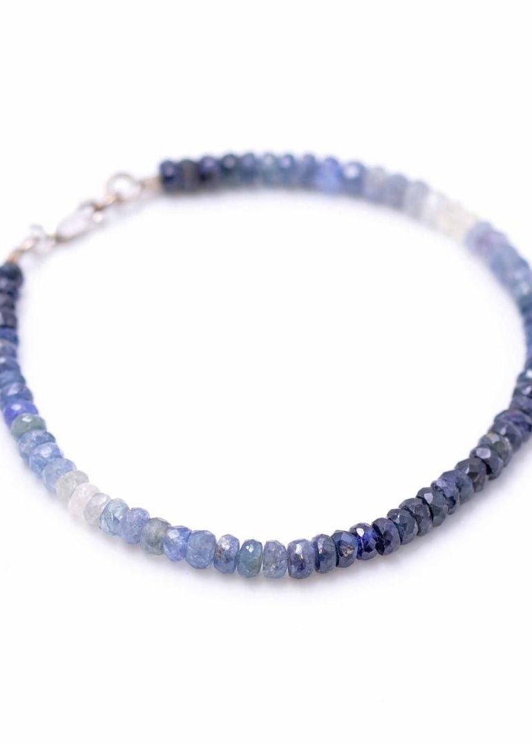 View our Sapphire Ombre button Stone Necklace - by Tribute Store