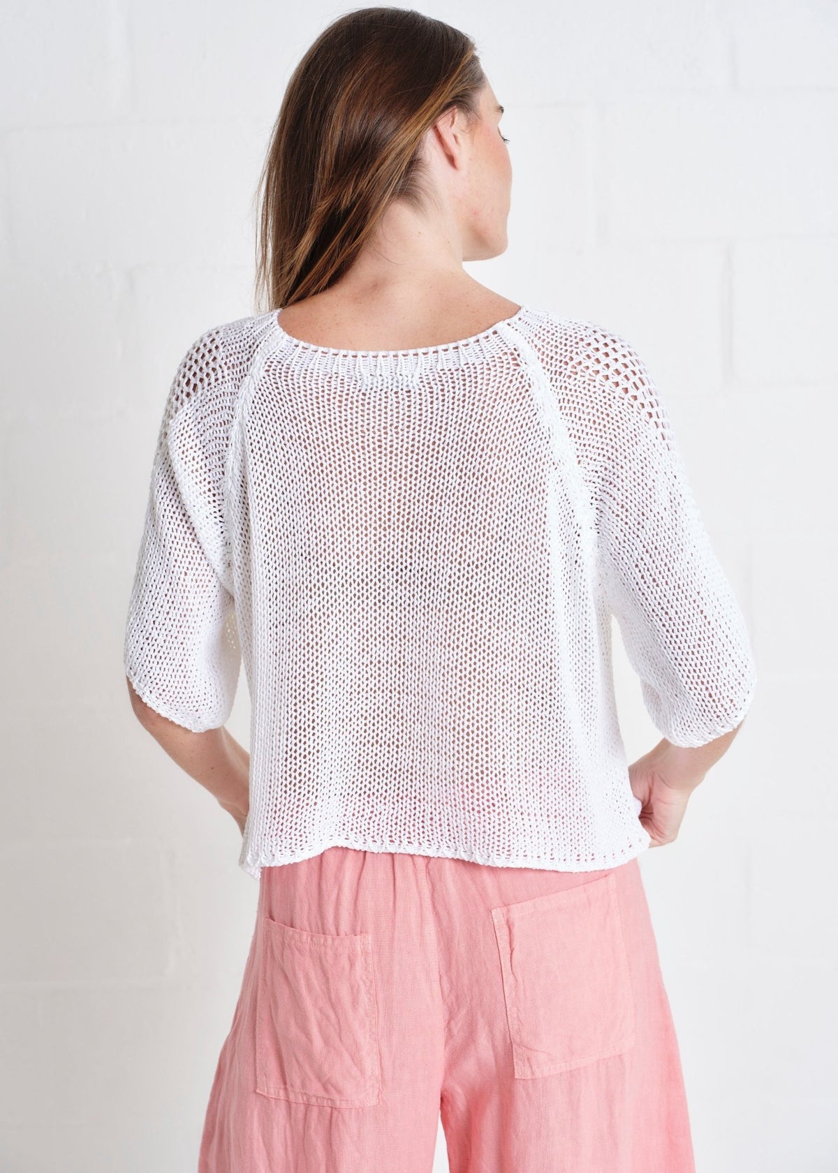 View our Sayulita Boatneck Crochet Top In White - by Tribute Store