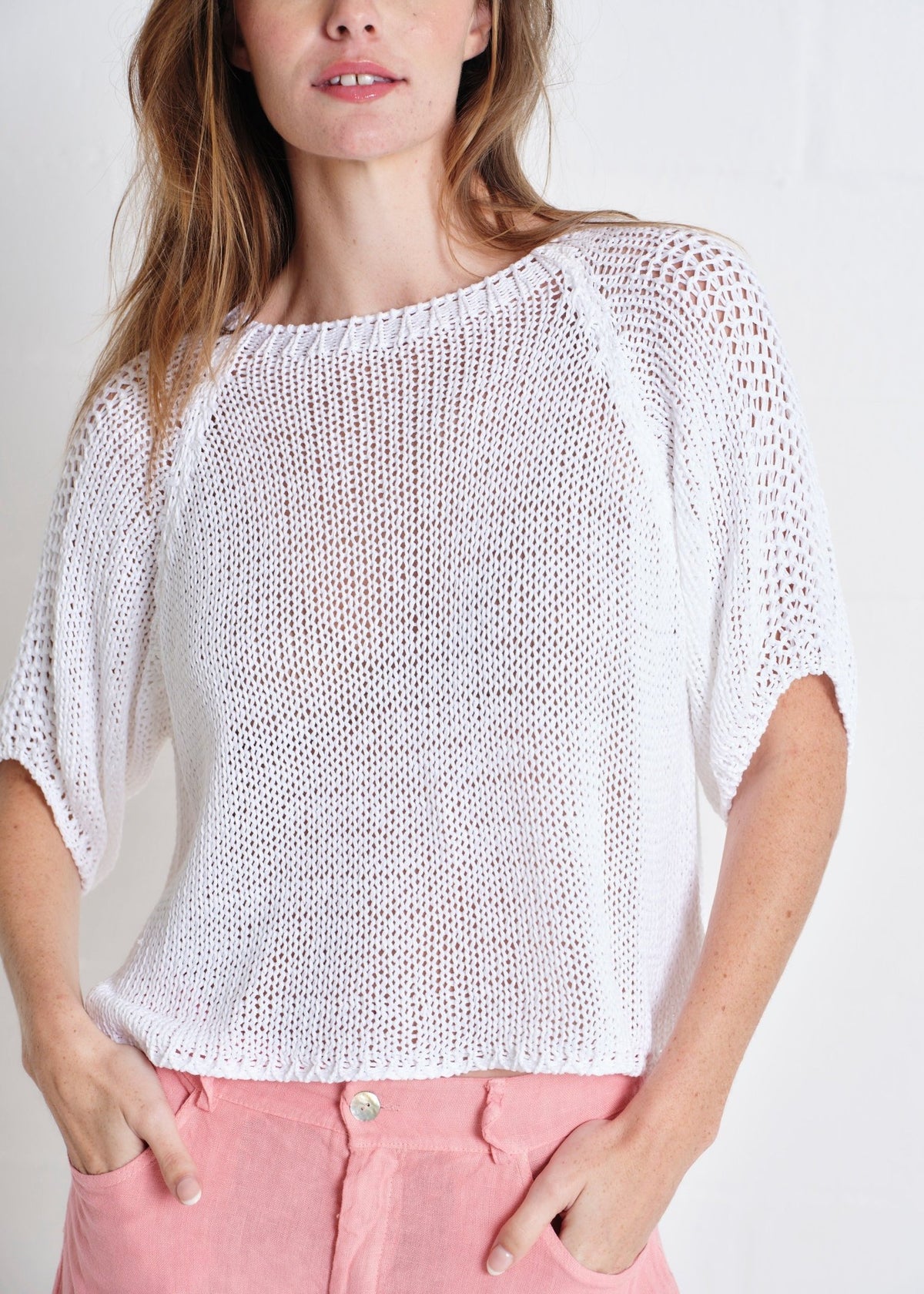 View our Sayulita Boatneck Crochet Top In White - by Tribute Store