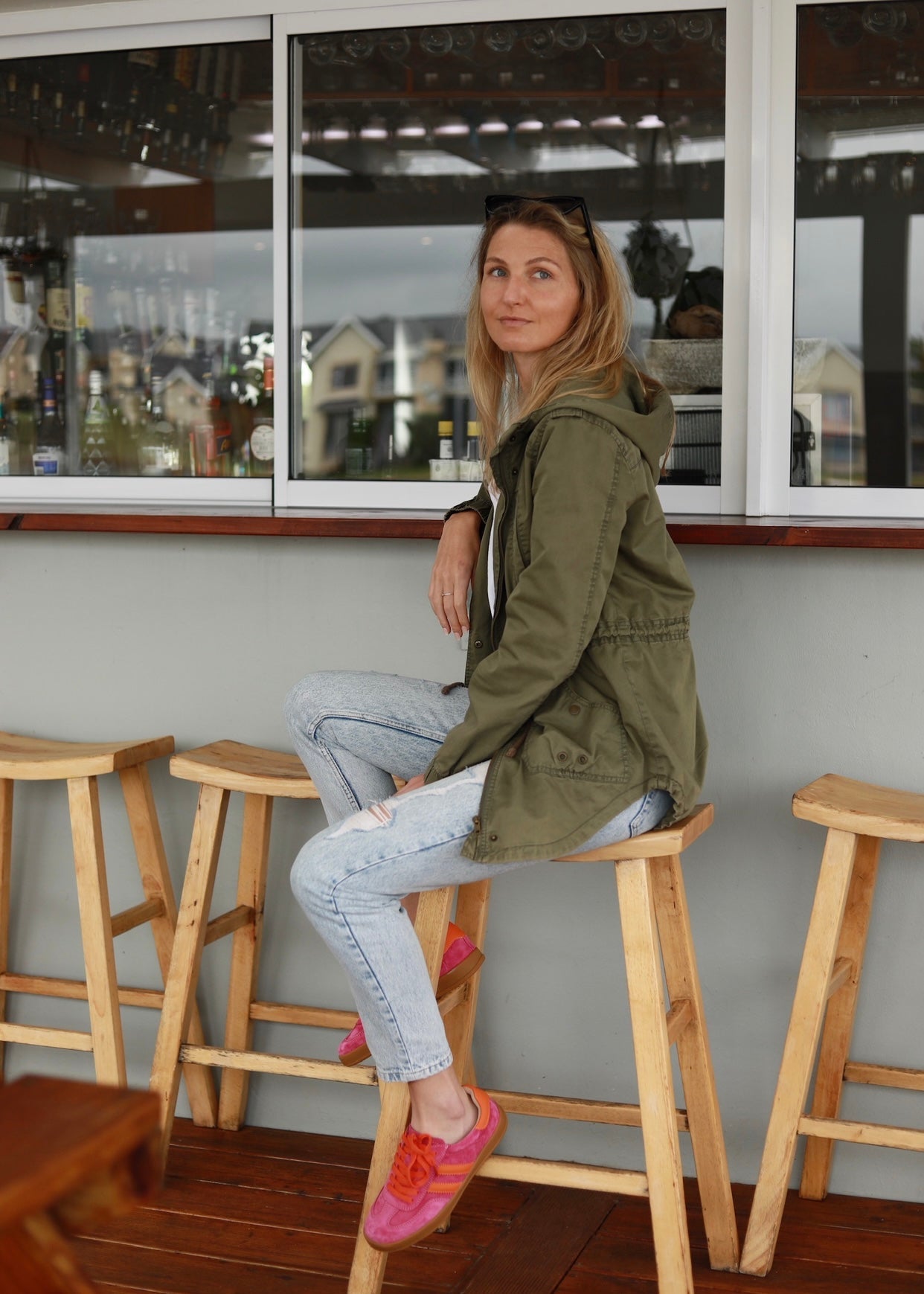 View our Shiloh Leather Sneaker In Fuchsia & Orange - by Tribute Store