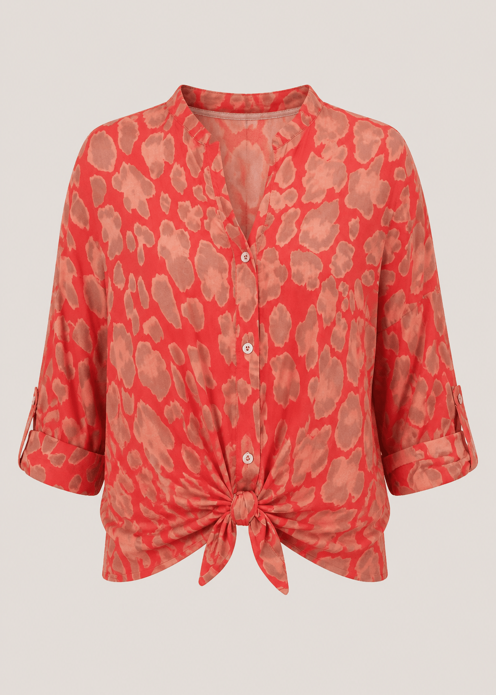 View our Siena Italian Cotton Leopard Shirt in Red - by Tribute Store