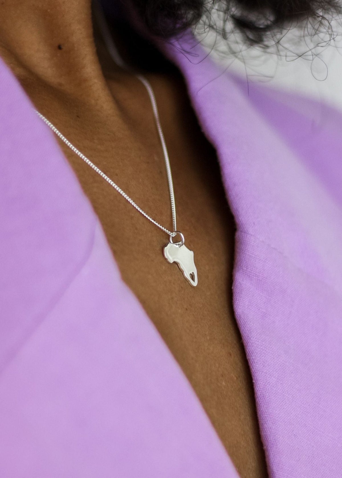 View our Silver Italian Waterproof Africa Heart Necklace - by Tribute Store