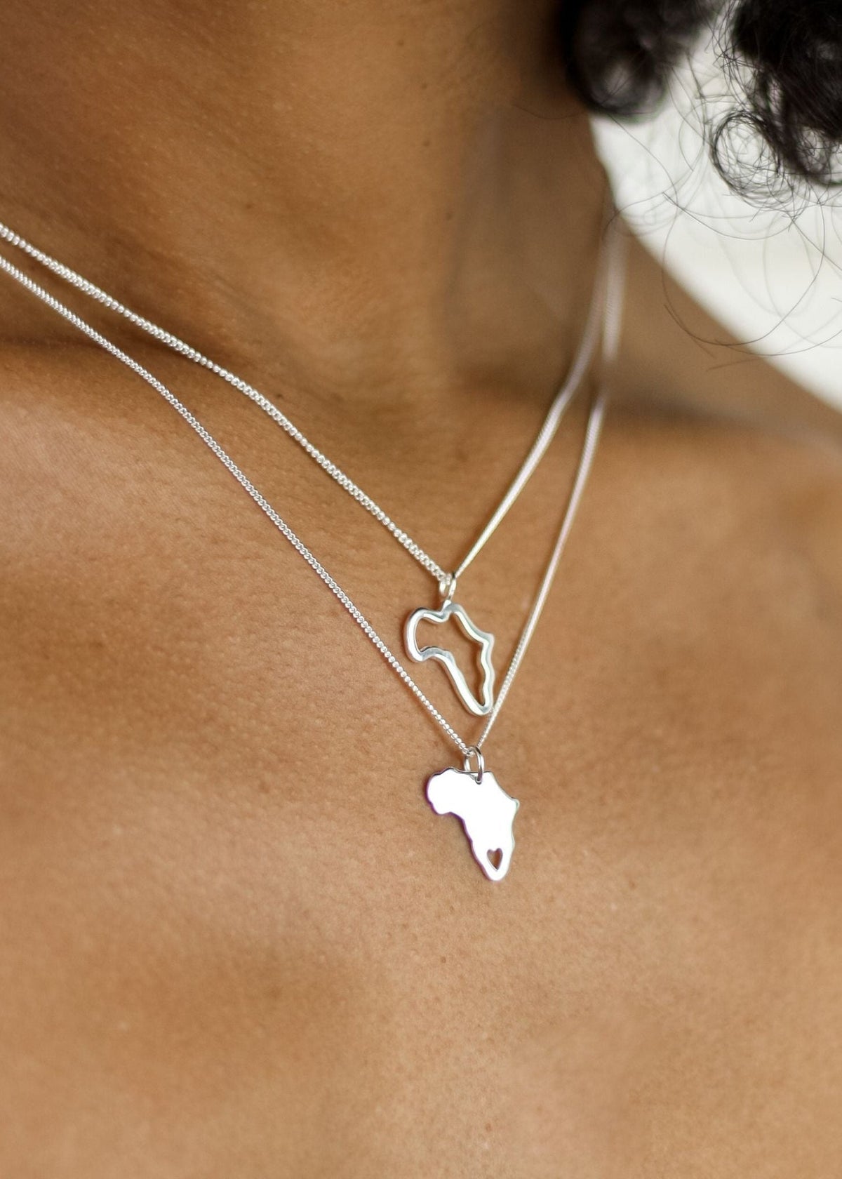 View our Silver Italian Waterproof Africa Outline Necklace - by Tribute Store