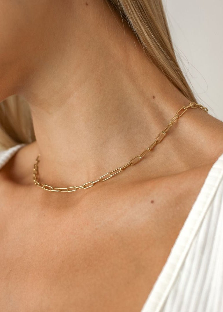 View our Silver Italian Waterproof Paperclip “Paris” Necklace - by Tribute Store