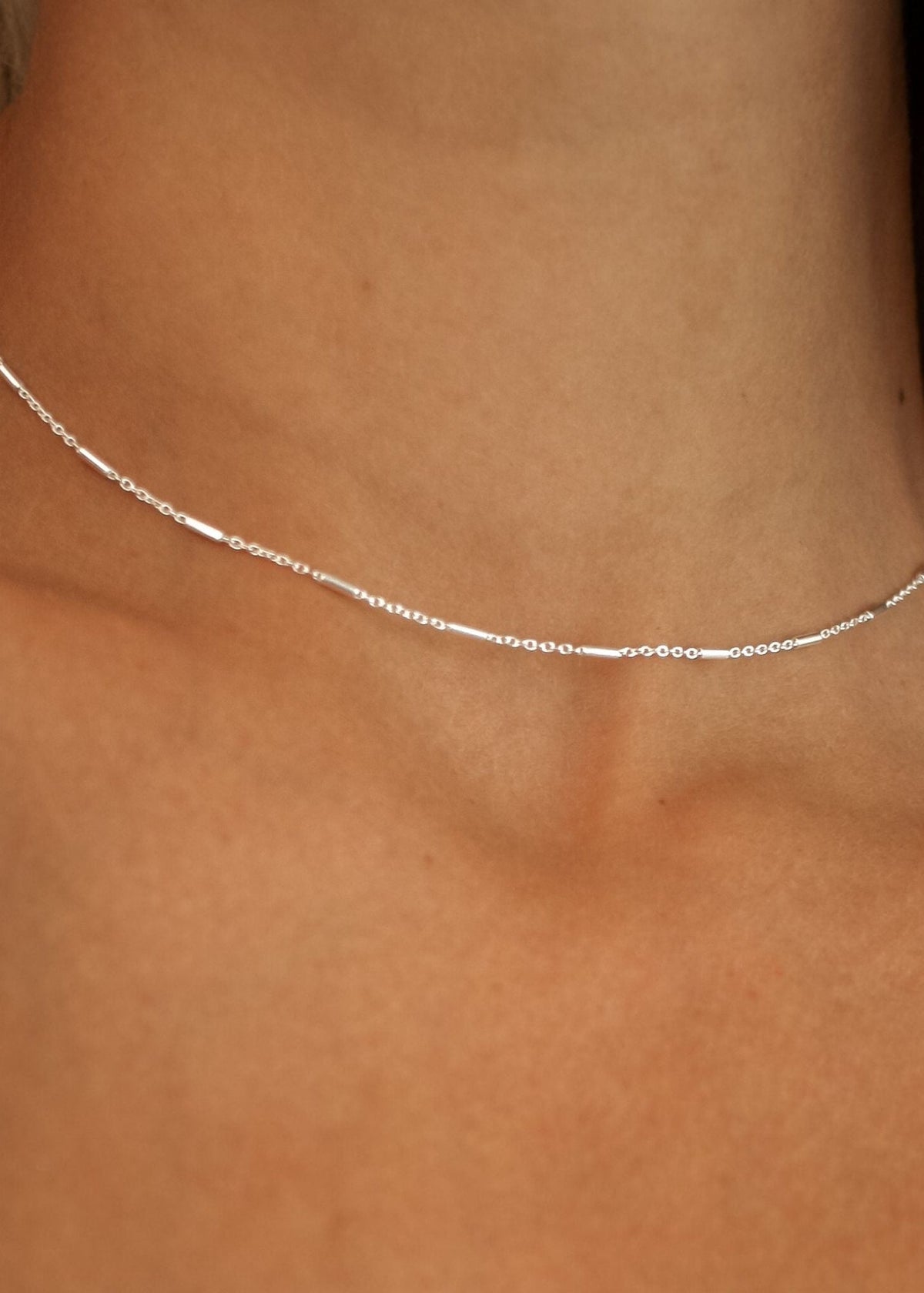 View our Silver Italian Waterproof Staggered Bar Necklace - by Tribute Store
